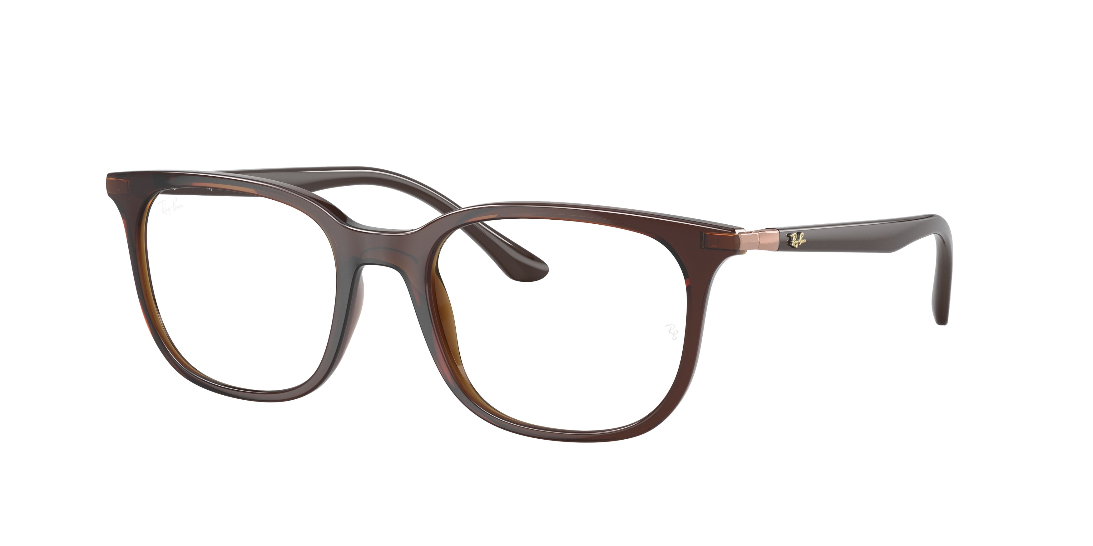 Ray-Ban Optical RX7211 Pillow Eyeglasses  8207-Transparent Brown 52-145-19 - Color Map Brown