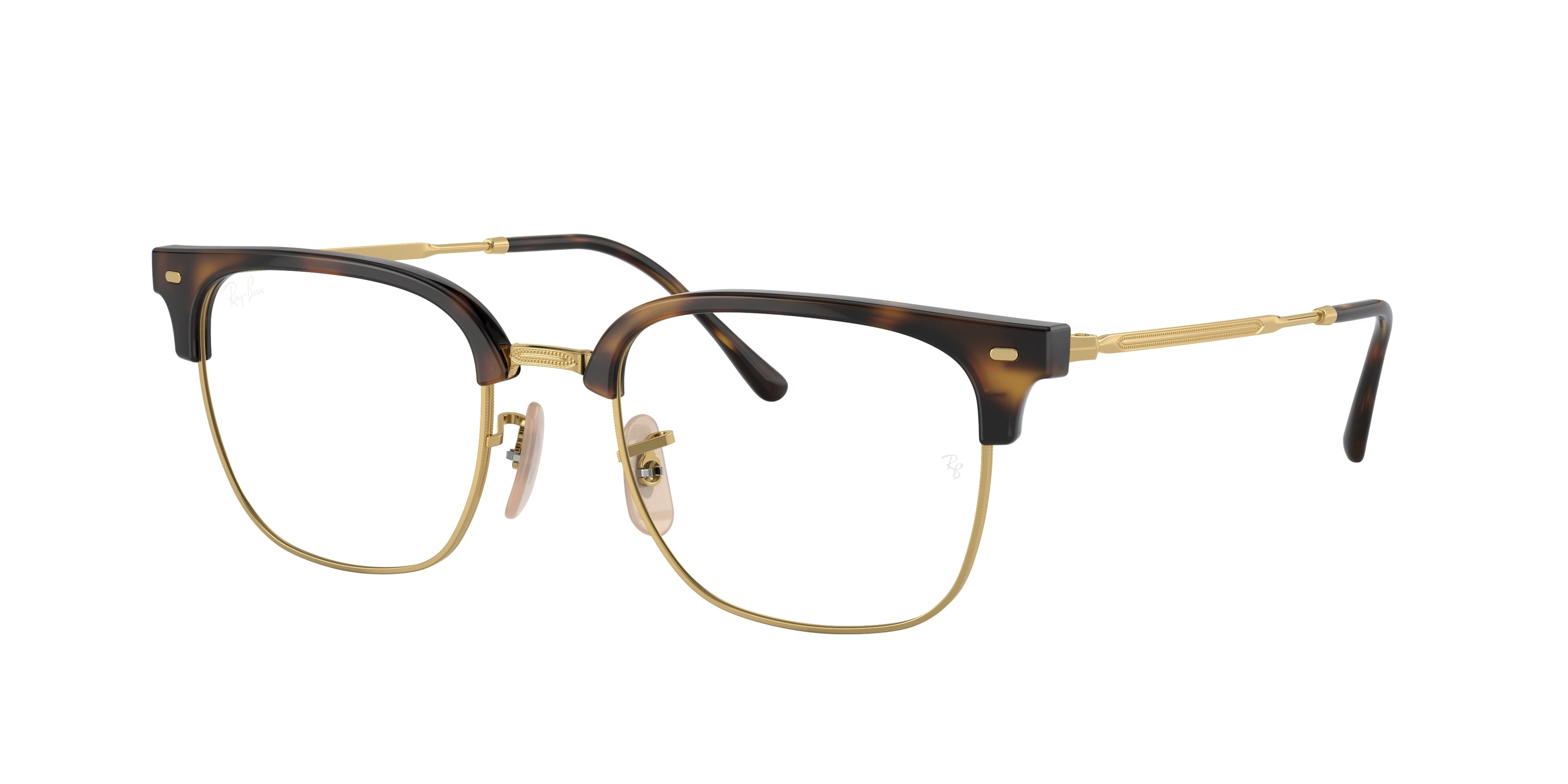 Ray-Ban Optical NEW CLUBMASTER RX7216F Square Eyeglasses  2012-Havana On Gold 53-145-20 - Color Map Tortoise