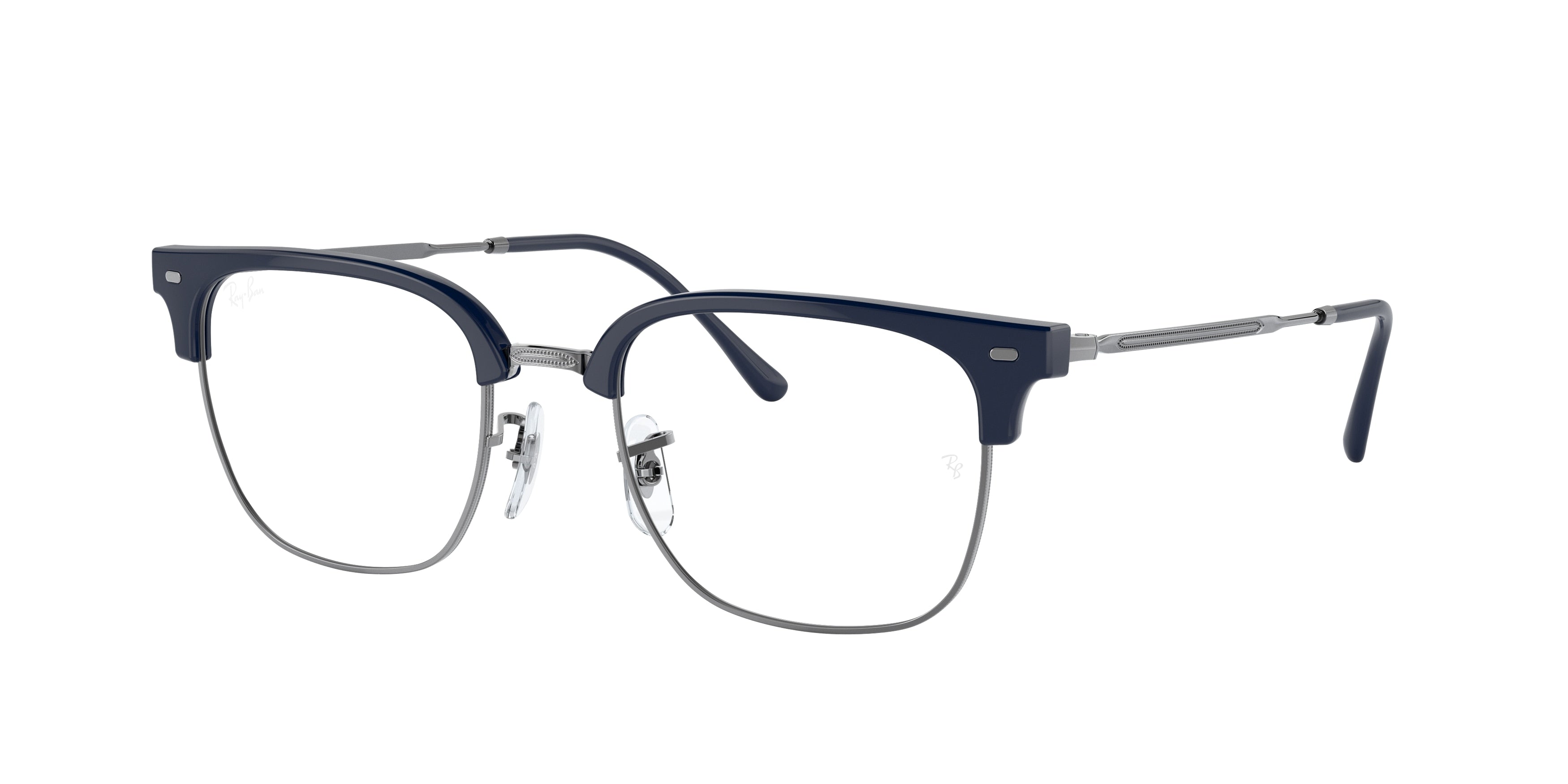 Ray-Ban Optical NEW CLUBMASTER RX7216F Square Eyeglasses  8210-Blue On Gunmetal 53-145-20 - Color Map Blue