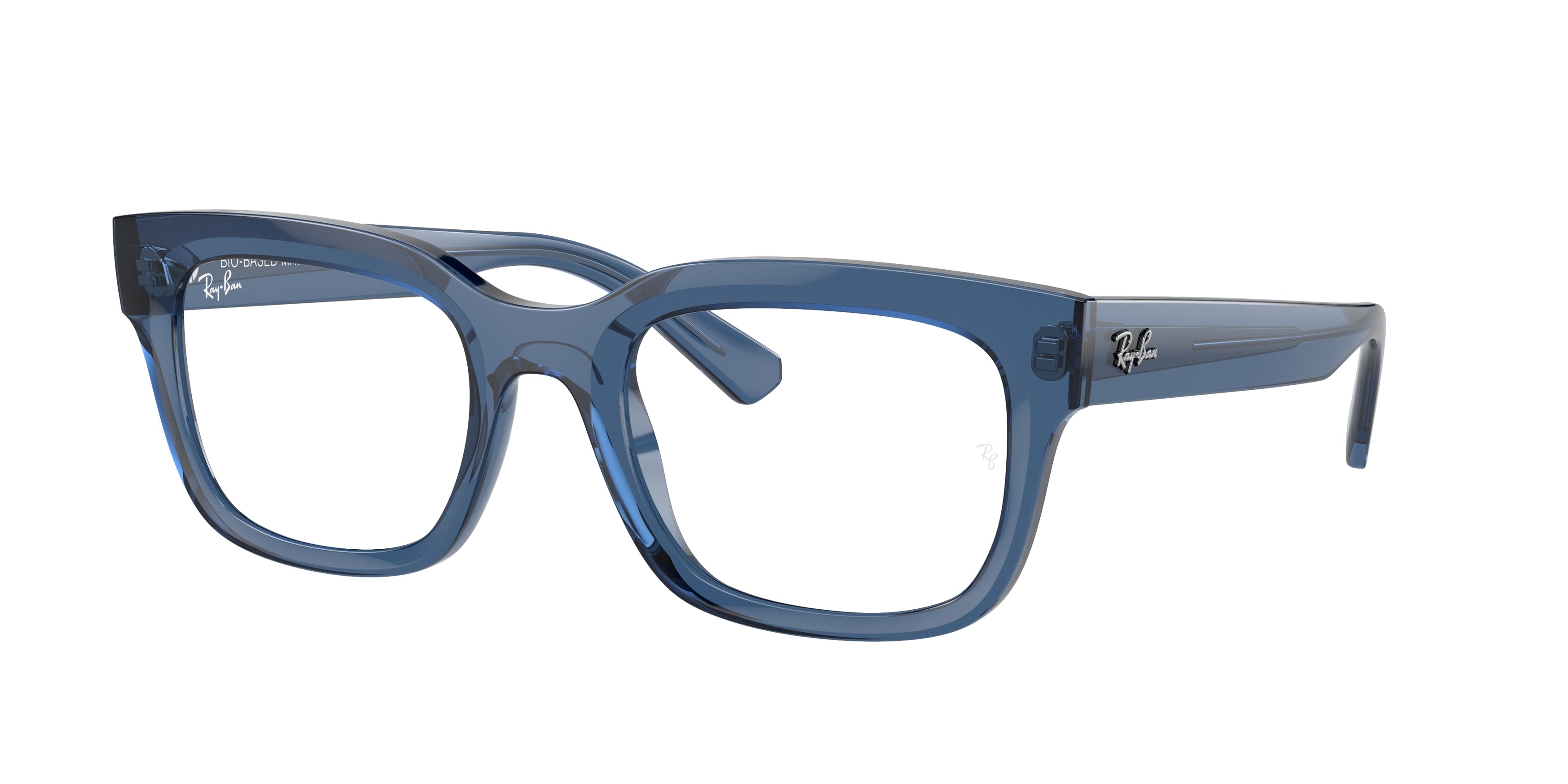 Ray-Ban Optical CHAD RX7217F Rectangle Eyeglasses  8266-Transparent Dark Blue 54-145-22 - Color Map Blue