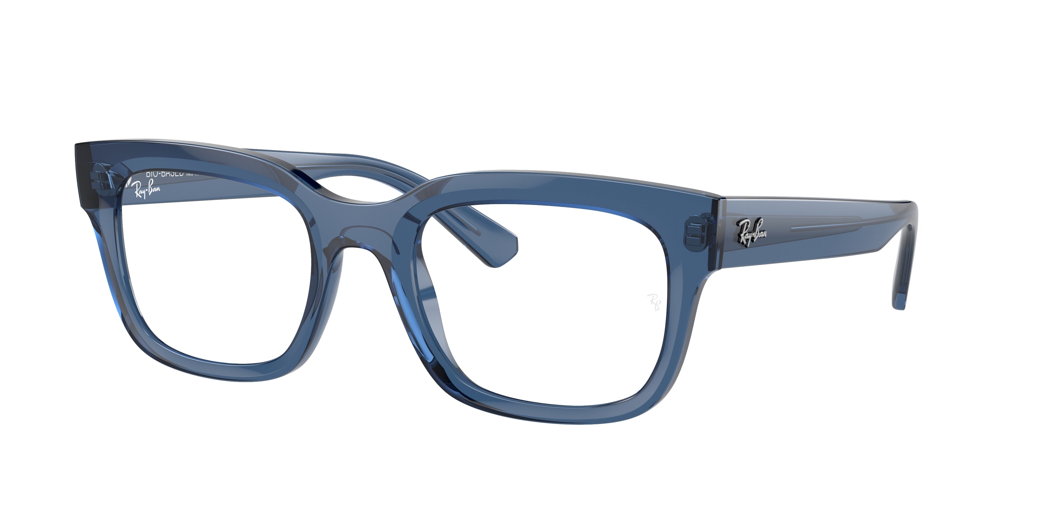 Ray-Ban Optical CHAD RX7217 Rectangle Eyeglasses  8266-Transparent Dark Blue 54-145-22 - Color Map Blue