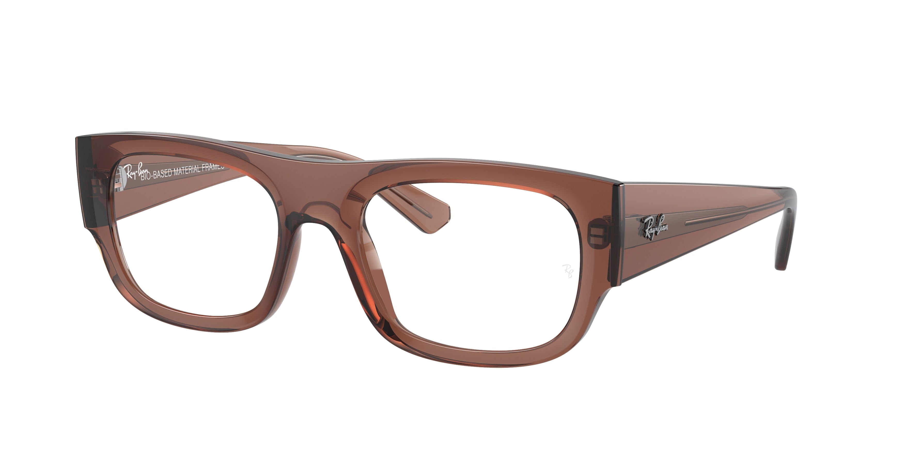 Ray-Ban Optical KRISTIN RX7218 Rectangle Eyeglasses  8261-Transparent Brown 54-140-20 - Color Map Brown