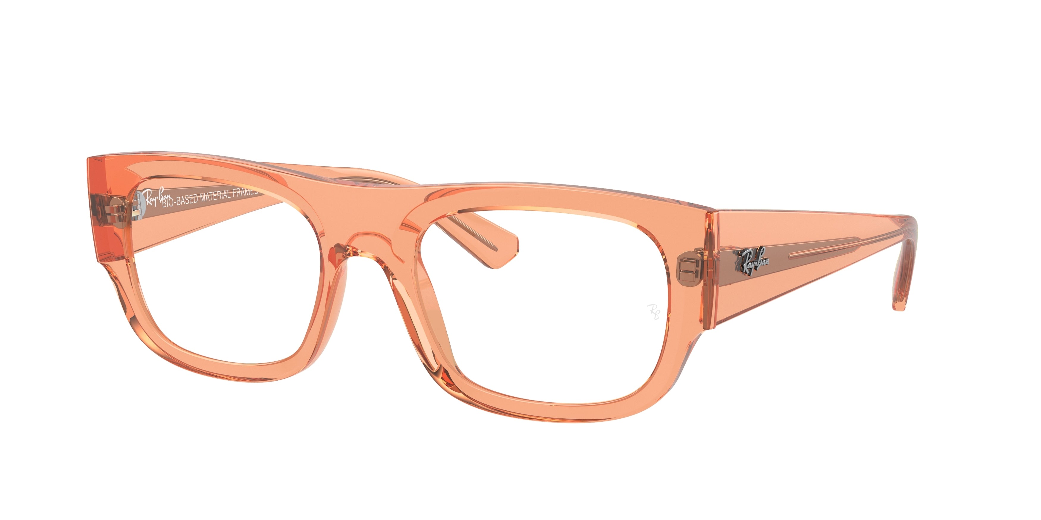 Ray-Ban Optical KRISTIN RX7218 Rectangle Eyeglasses  8264-Transparent Orange 54-140-20 - Color Map Orange
