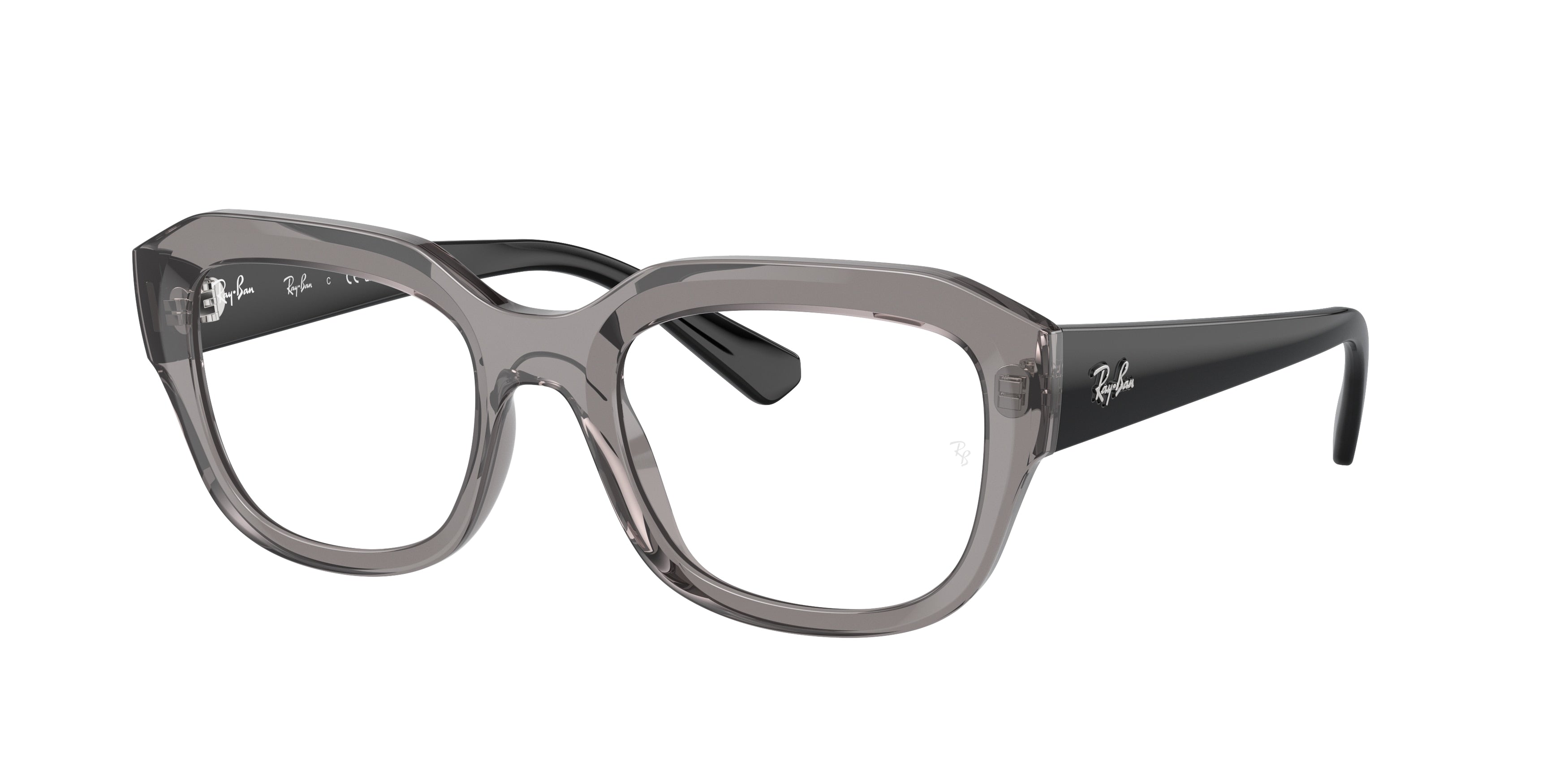 Ray-Ban Optical LEONID RX7225 Square Eyeglasses  8316-Transparent Grey 54-145-20 - Color Map Grey