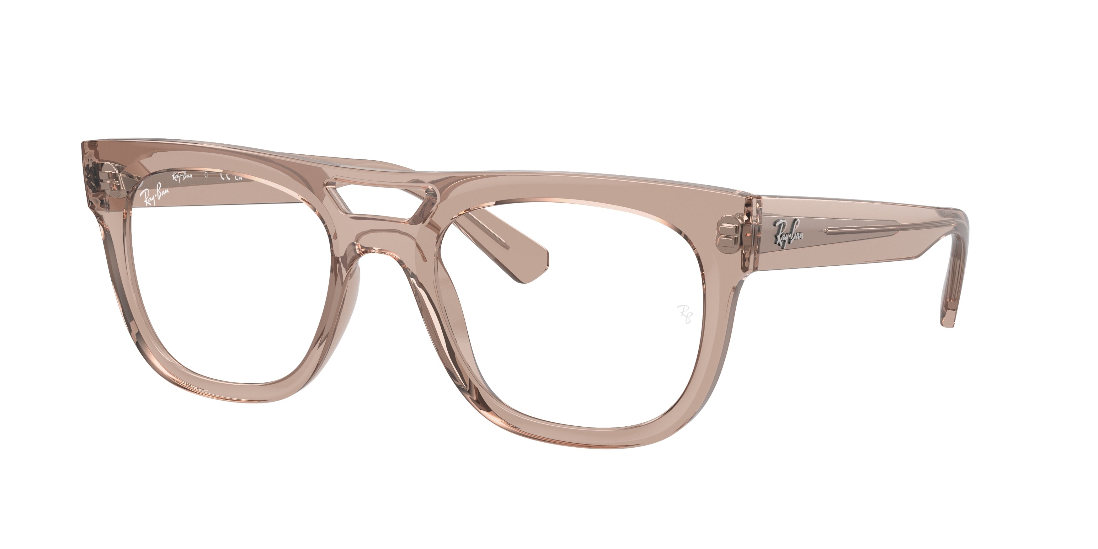 Ray-Ban Optical PHIL RX7226 Square Eyeglasses  8317-Transparent Light Brown 54-145-21 - Color Map Beige