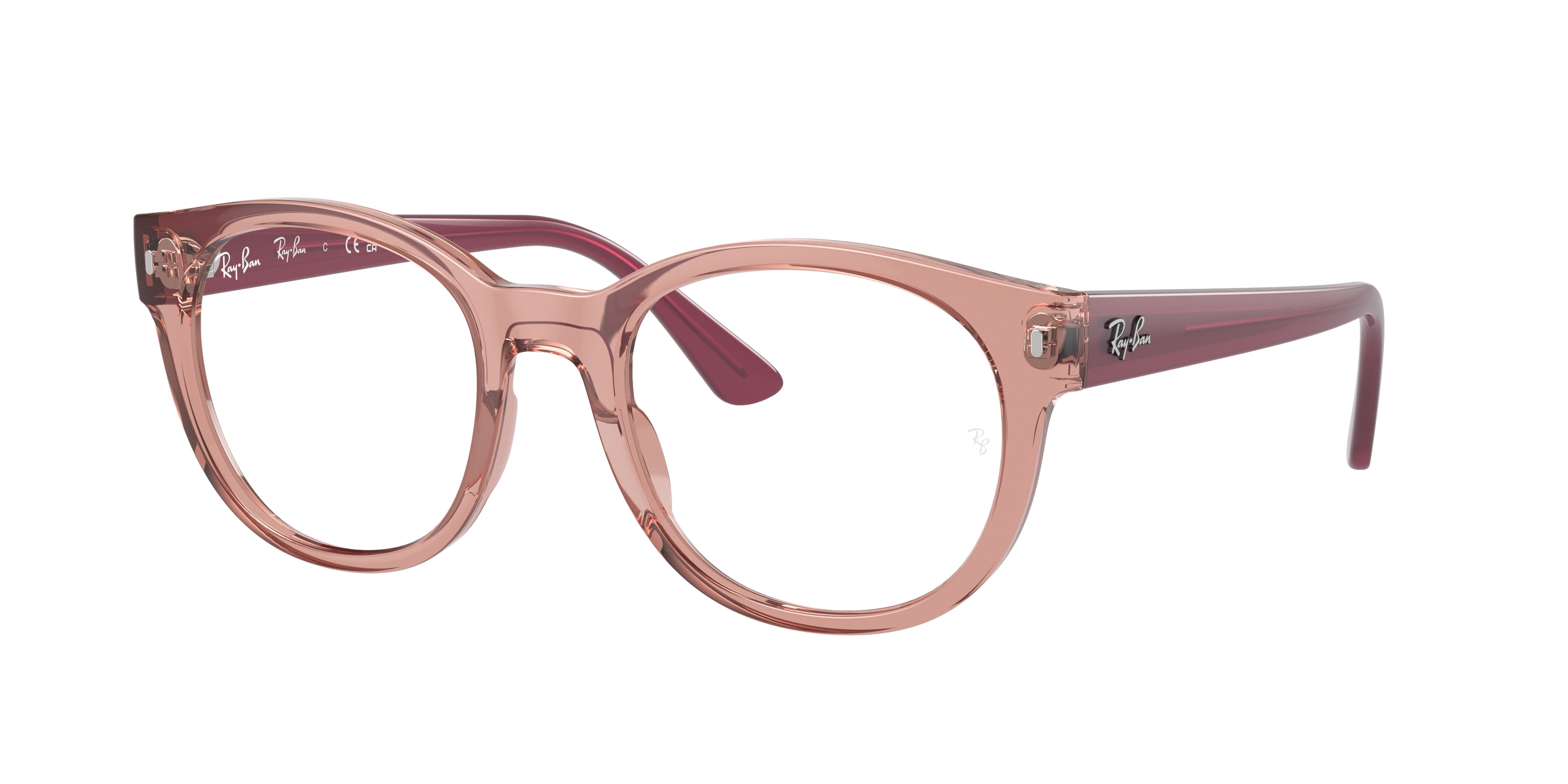 Ray-Ban Optical RX7227 Square Eyeglasses  8314-Transparent Pink 53-145-21 - Color Map Pink