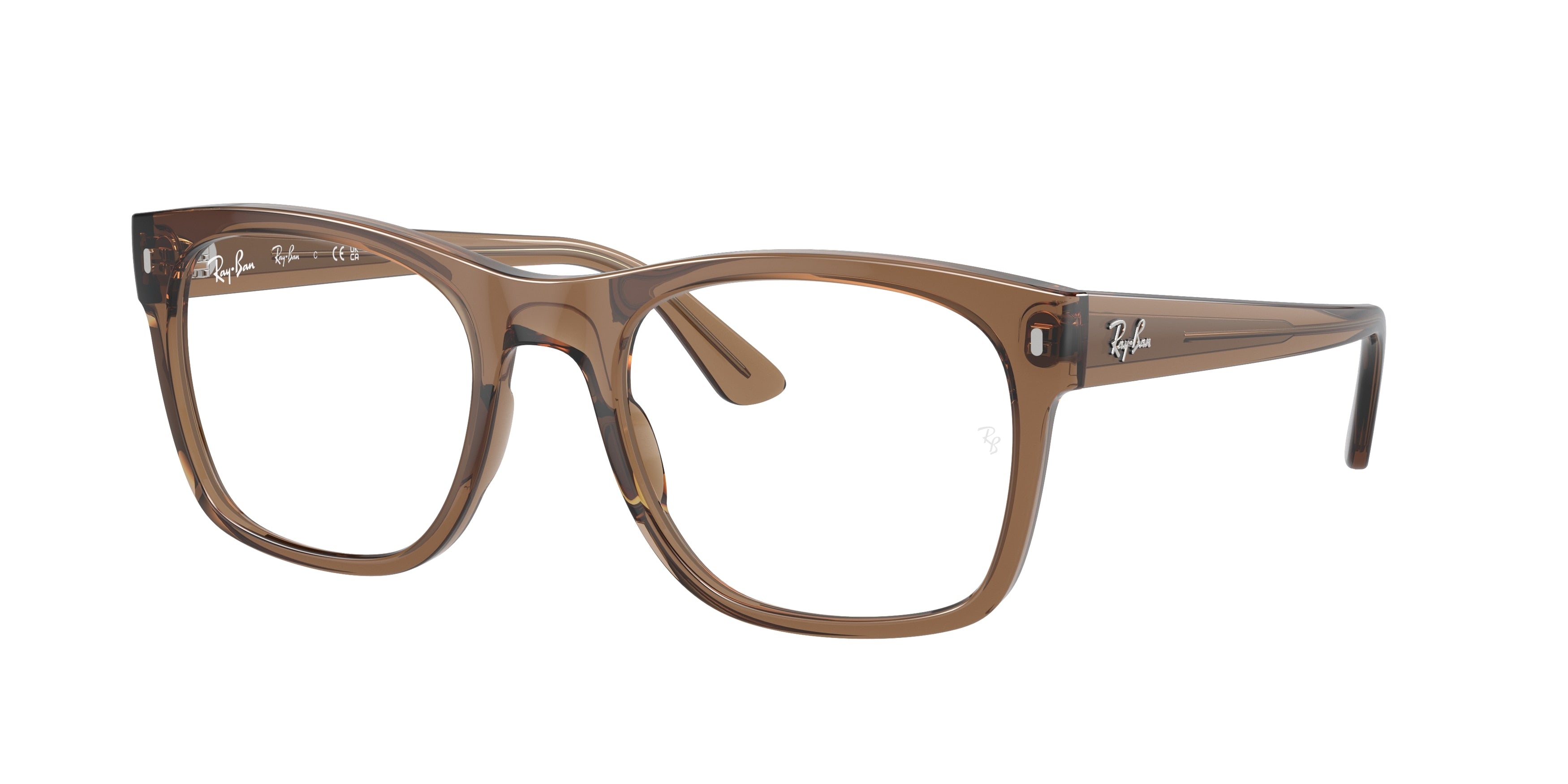Ray-Ban Optical RX7228F Square Eyeglasses  8198-Transparent Light Brown 55-145-21 - Color Map Beige