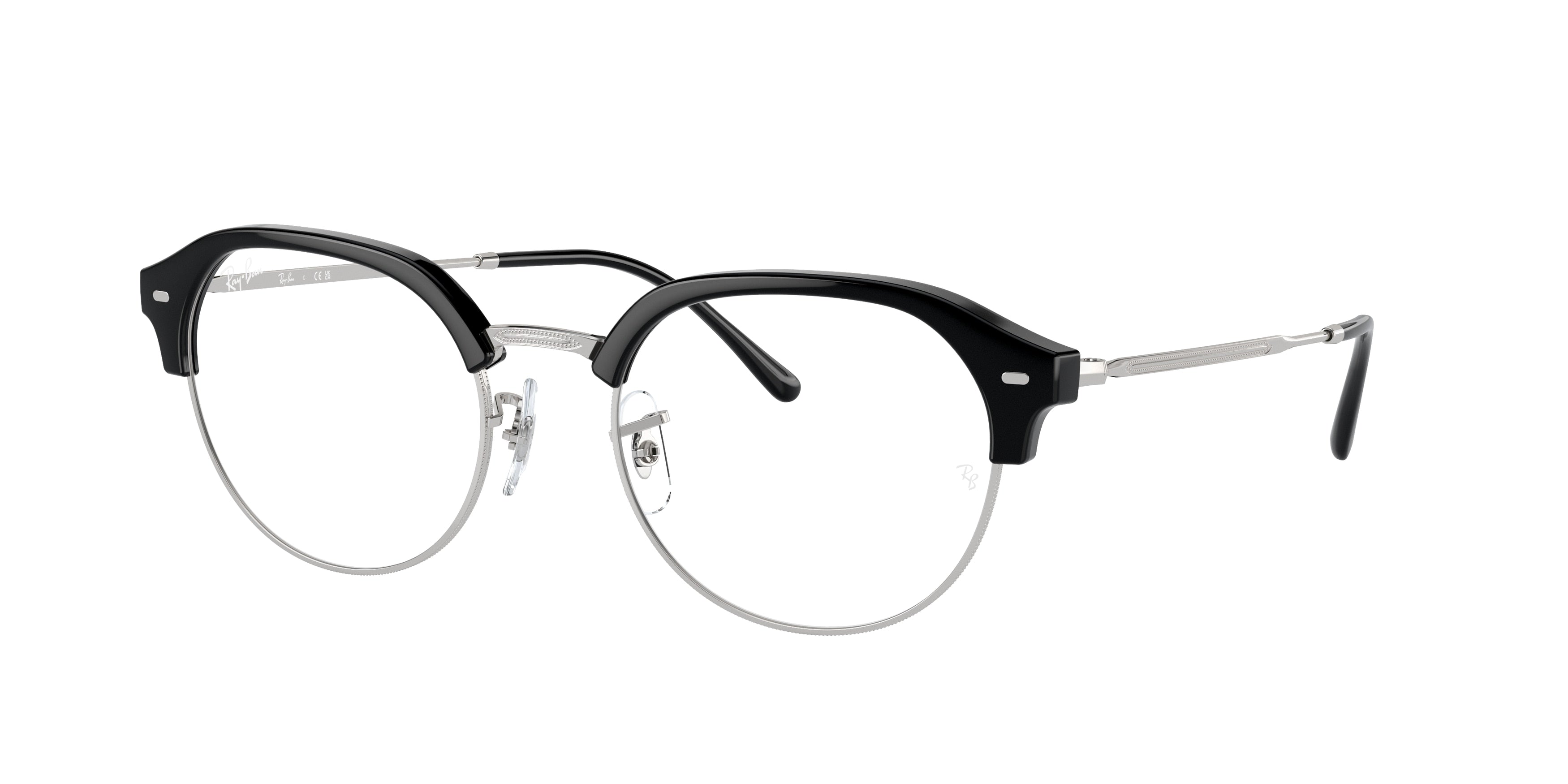 Ray-Ban Optical RX7229 Irregular Eyeglasses  2000-Black On Silver 53-145-20 - Color Map Black