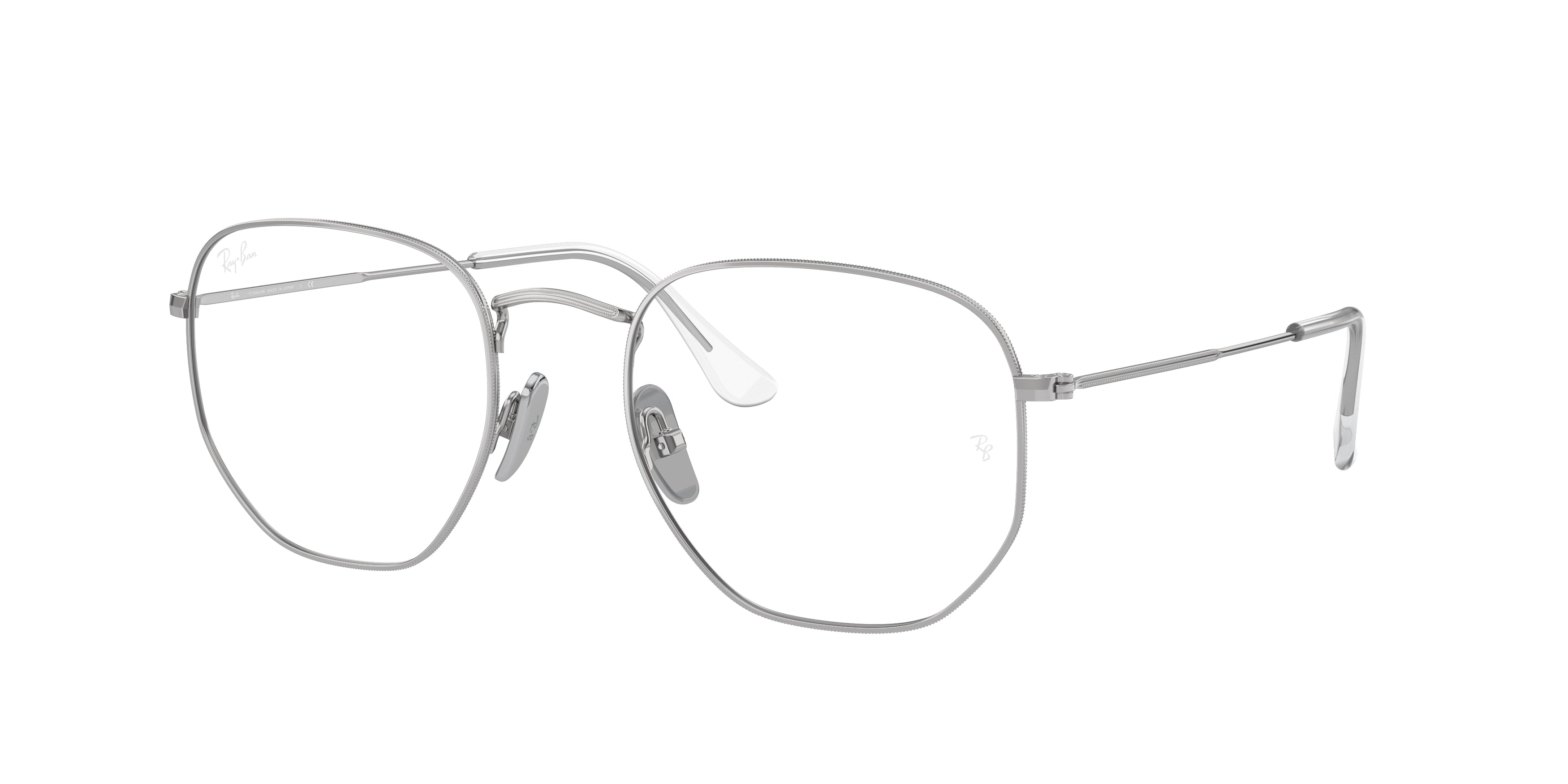 Ray-Ban Optical HEXAGONAL RX8148V Irregular Eyeglasses  1224-Silver 54-145-21 - Color Map Silver