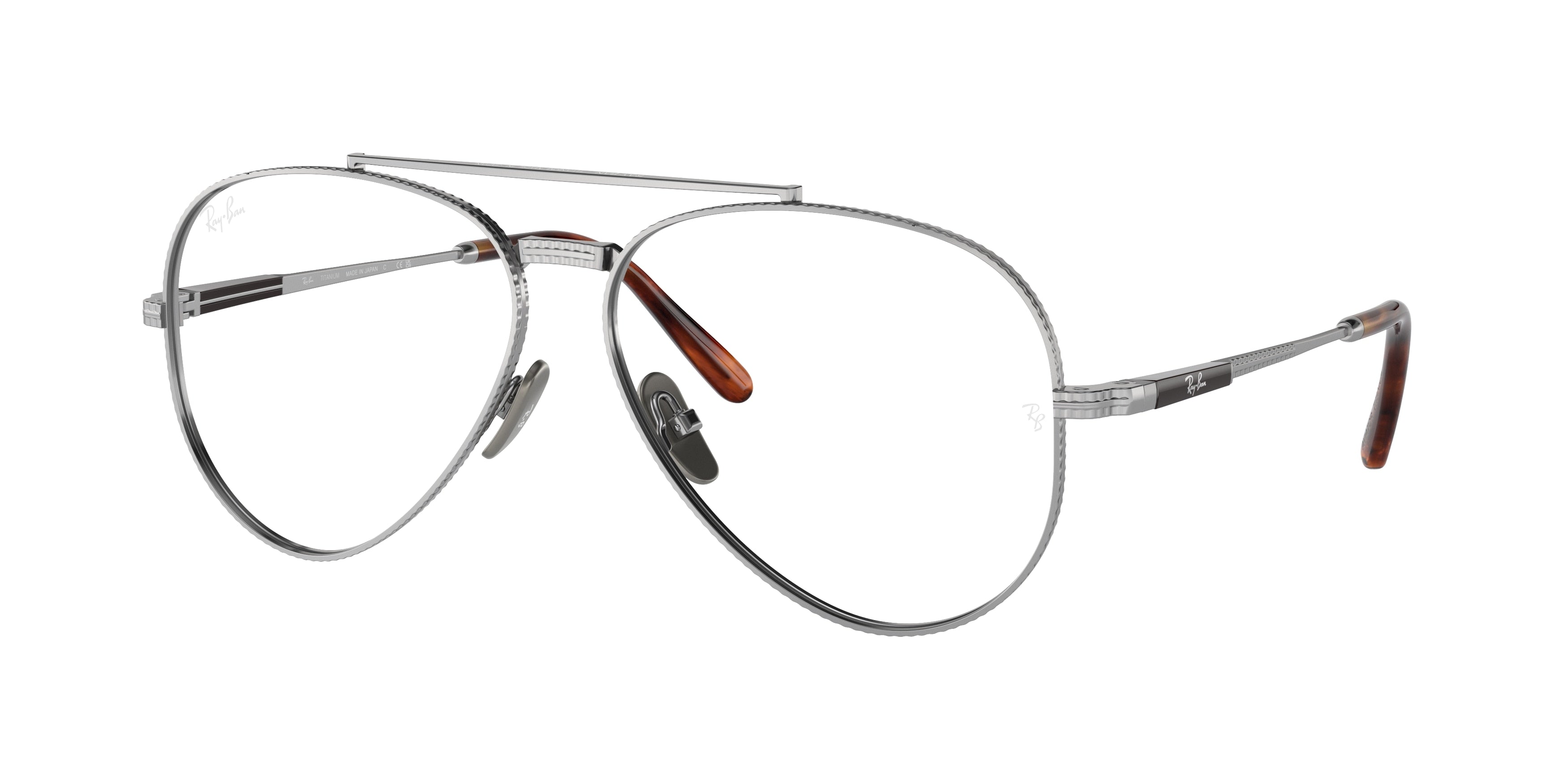 Ray-Ban Optical AVIATOR TITANIUM RX8225V Pilot Eyeglasses  1224-Silver 58-140-14 - Color Map Silver
