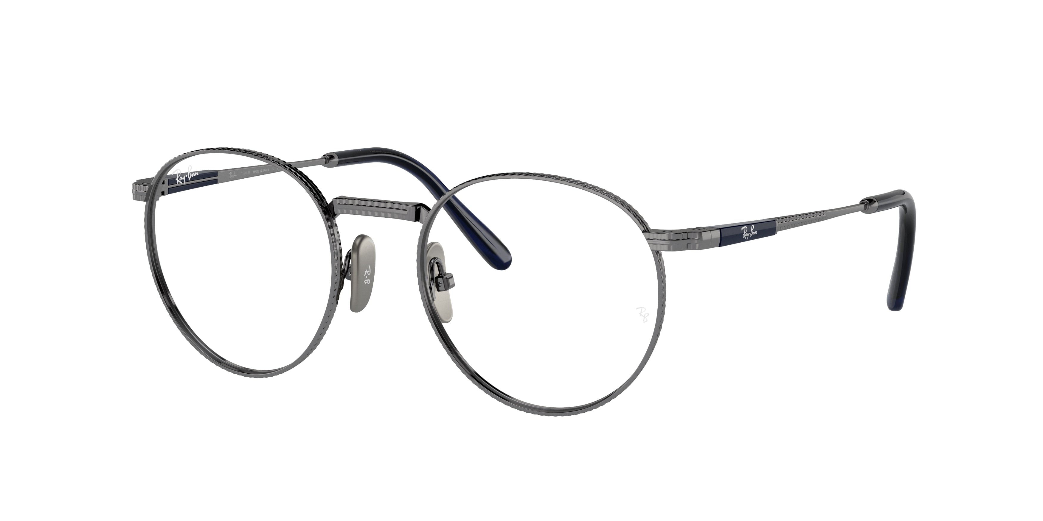 Ray-Ban Optical ROUND TITANIUM RX8237V Phantos Eyeglasses  1238-Gunmetal 50-140-20 - Color Map Grey