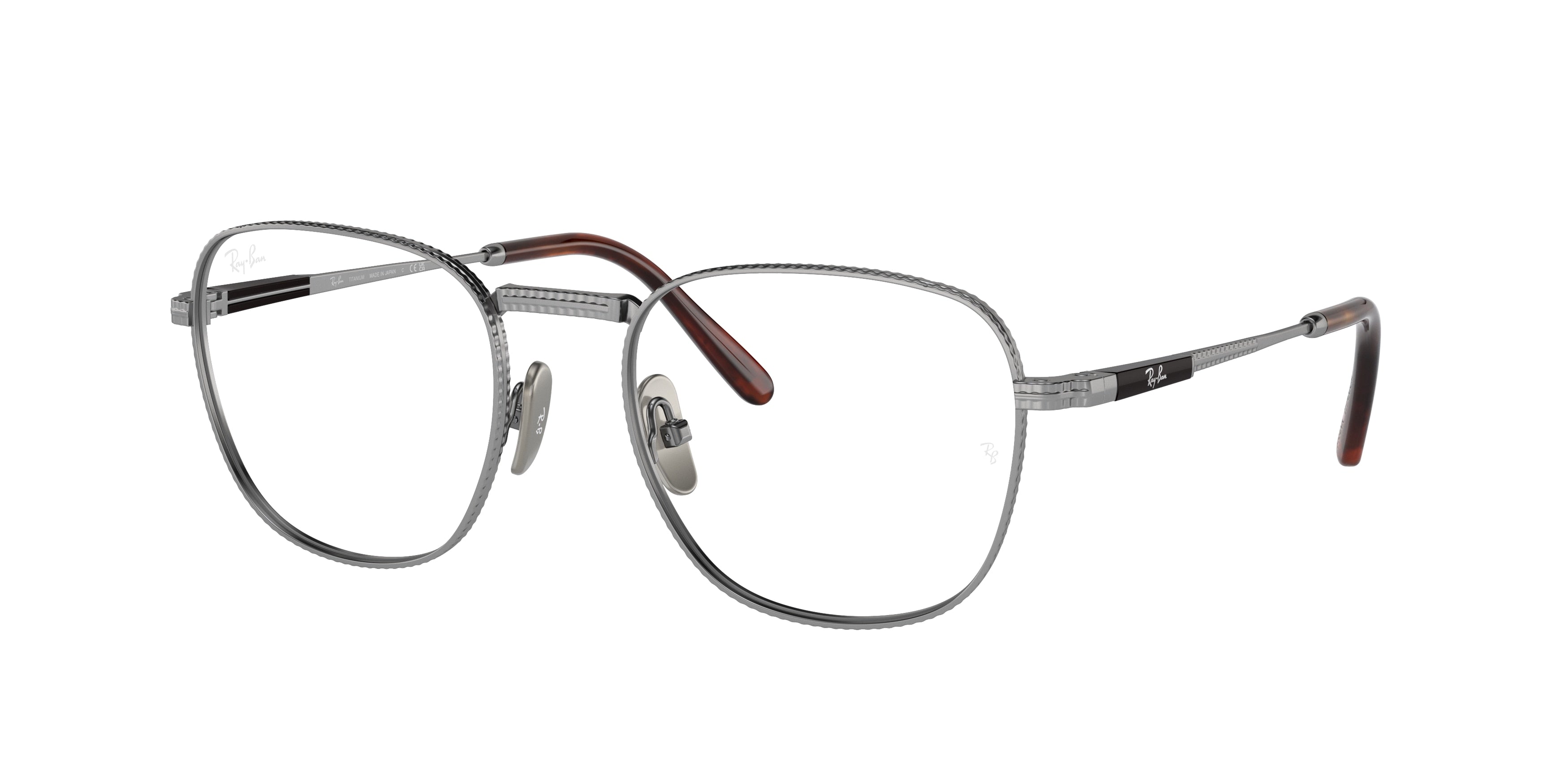 Ray-Ban Optical FRANK TITANIUM RX8258V Square Eyeglasses  1224-Silver 48-140-20 - Color Map Silver