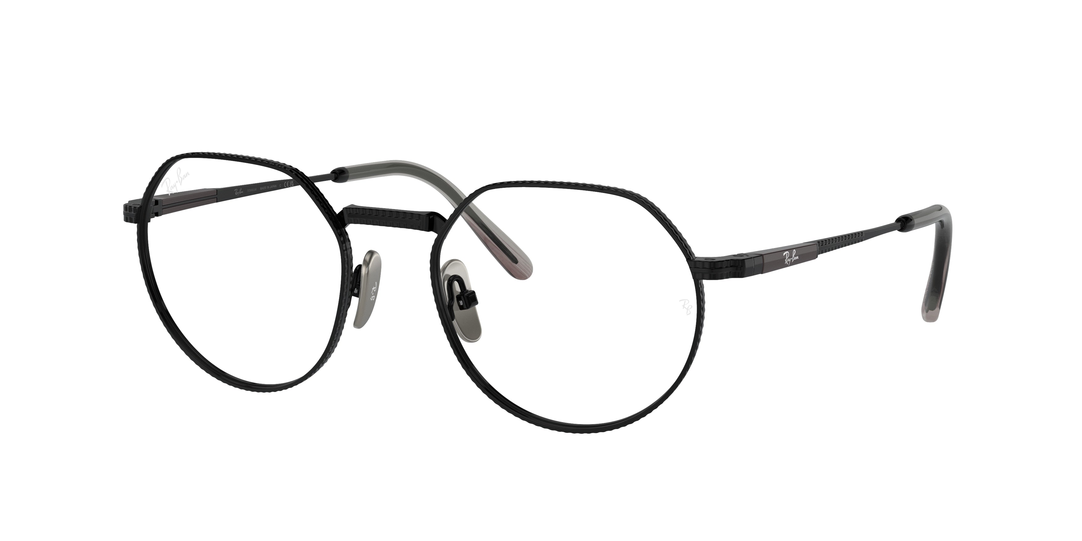 Ray-Ban Optical JACK TITANIUM RX8265V Irregular Eyeglasses  1237-Black 53-140-20 - Color Map Black