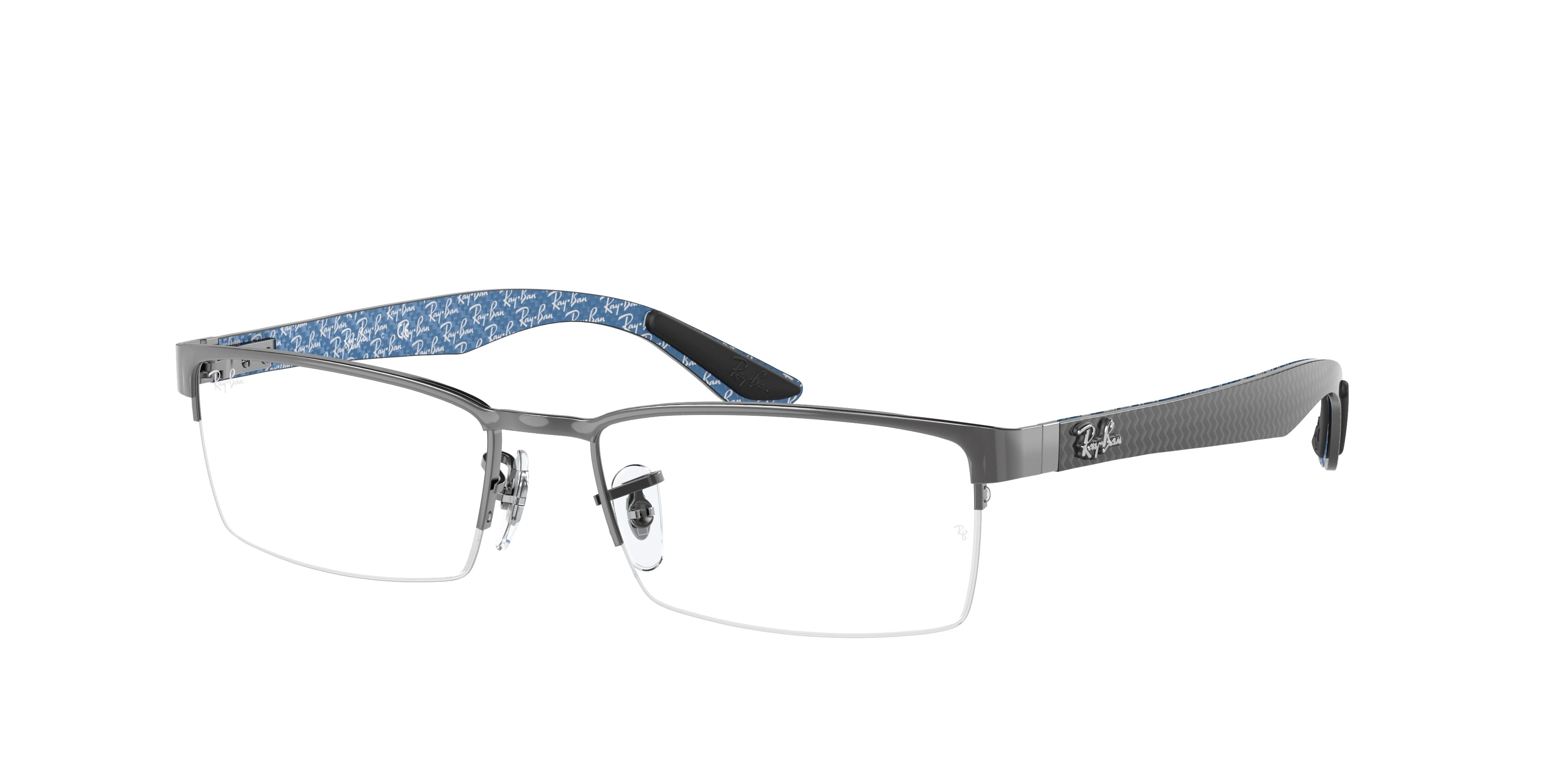 Ray-Ban Optical RX8412 Rectangle Eyeglasses  2502-Gunmetal 54-145-17 - Color Map Grey