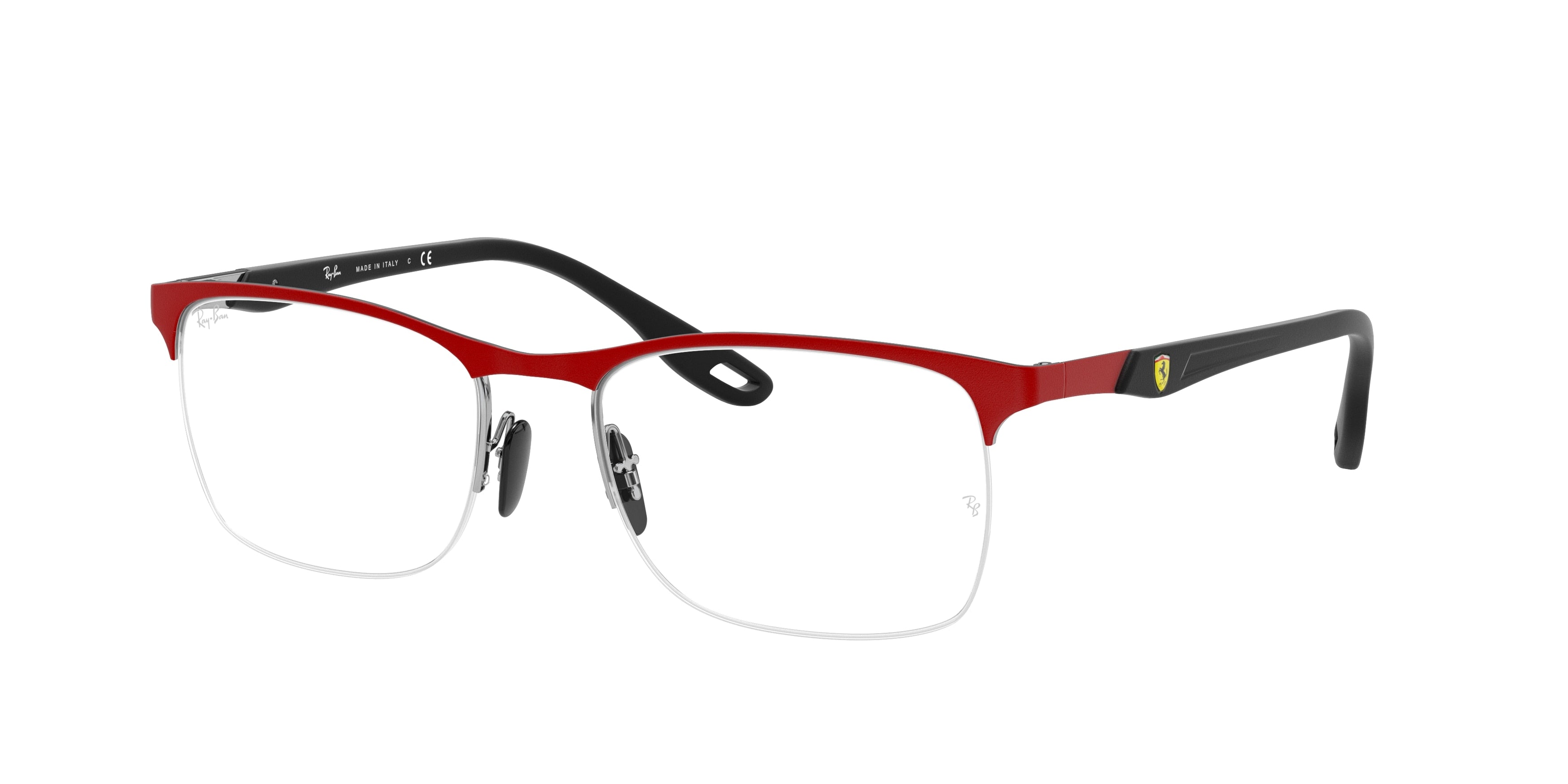 Ray-Ban Optical SCUDERIA FERRARI COLLECTION RX8416M Square Eyeglasses  F045-Red 54-145-18 - Color Map Red