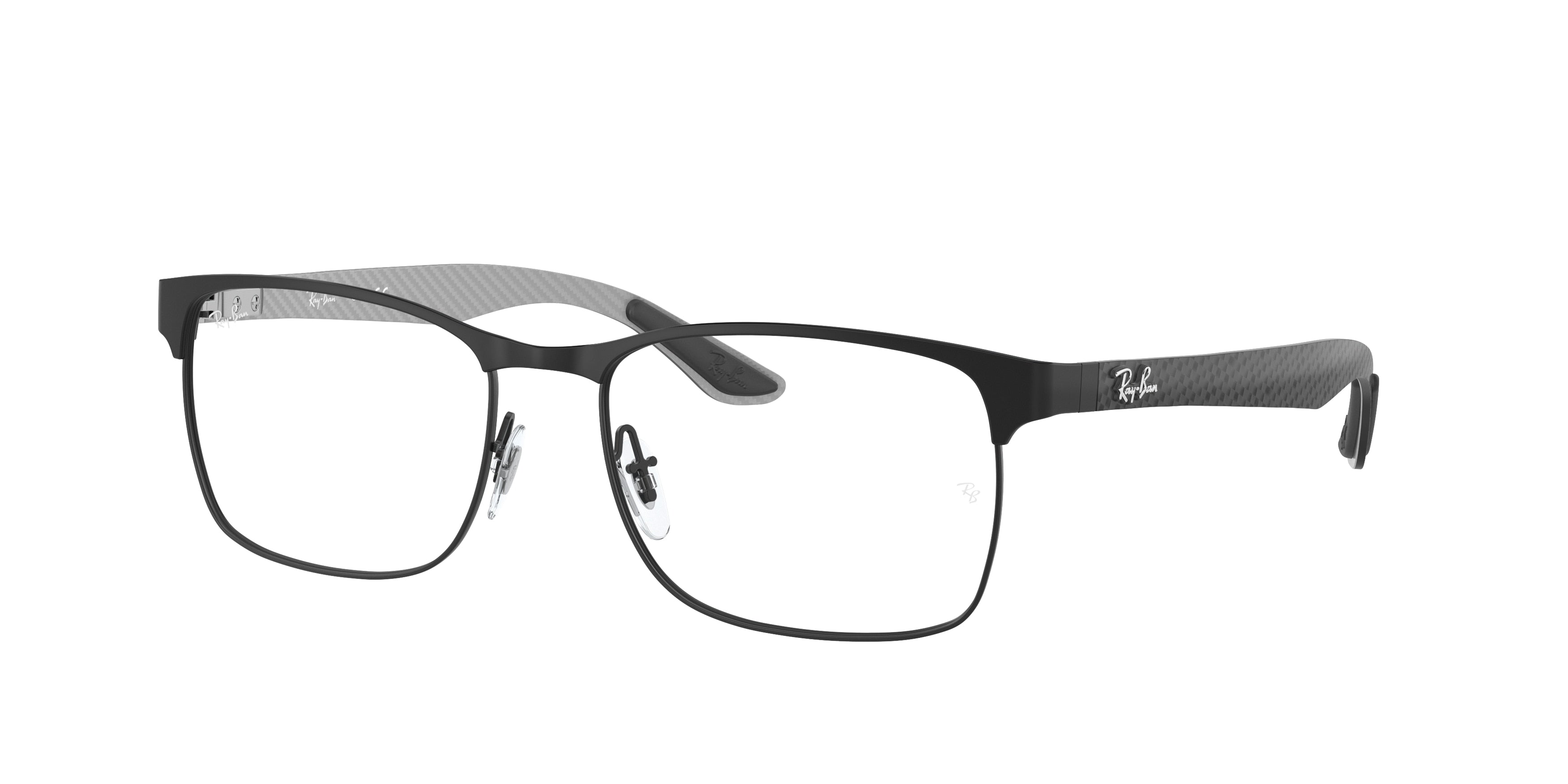 Ray-Ban Optical RX8416 Square Eyeglasses  2916-Black On Gunmetal 55-145-17 - Color Map Black
