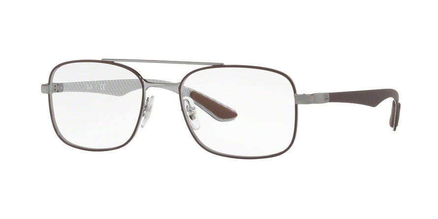 Ray-Ban Optical RX8417 Square Eyeglasses  2952-GUNMETAL ON MATTE BROWN 55-18-145 - Color Map brown