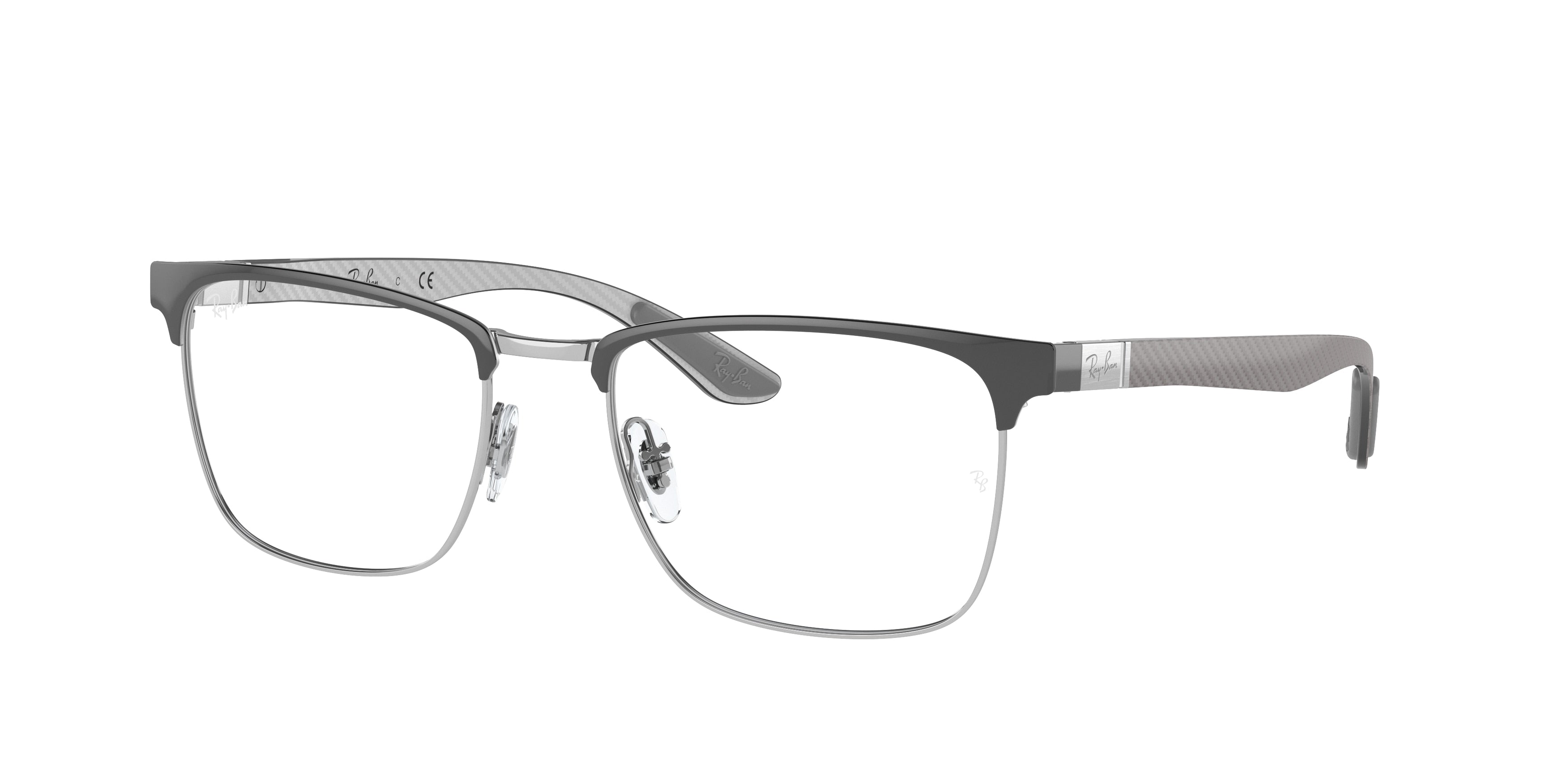 Ray-Ban Optical RX8421 Square Eyeglasses  3125-Grey On Silver 54-145-19 - Color Map Grey