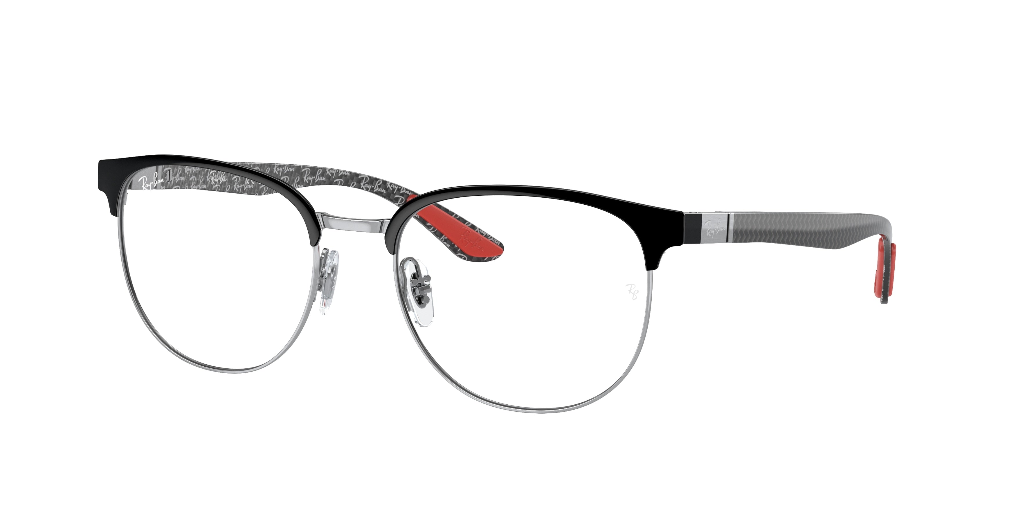 Ray-Ban Optical RX8422 Irregular Eyeglasses  2861-Black On Silver 54-145-19 - Color Map Black
