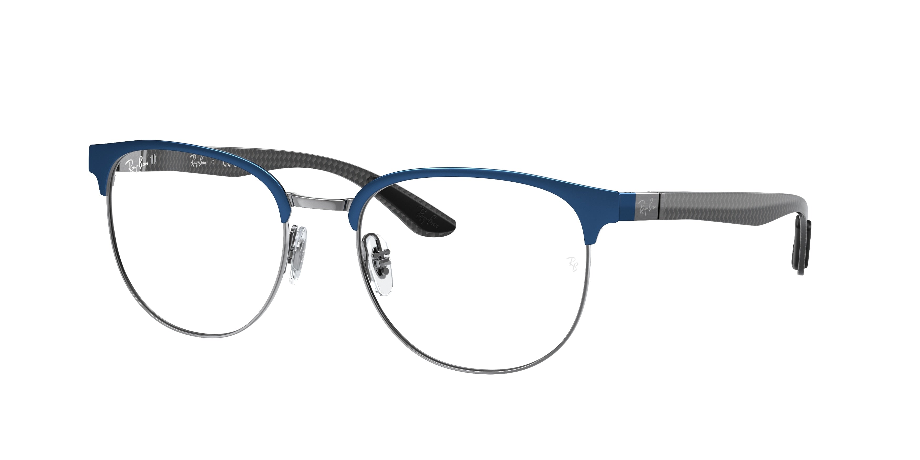 Ray-Ban Optical RX8422 Irregular Eyeglasses  3124-Blue On Gunmetal 54-145-19 - Color Map Blue