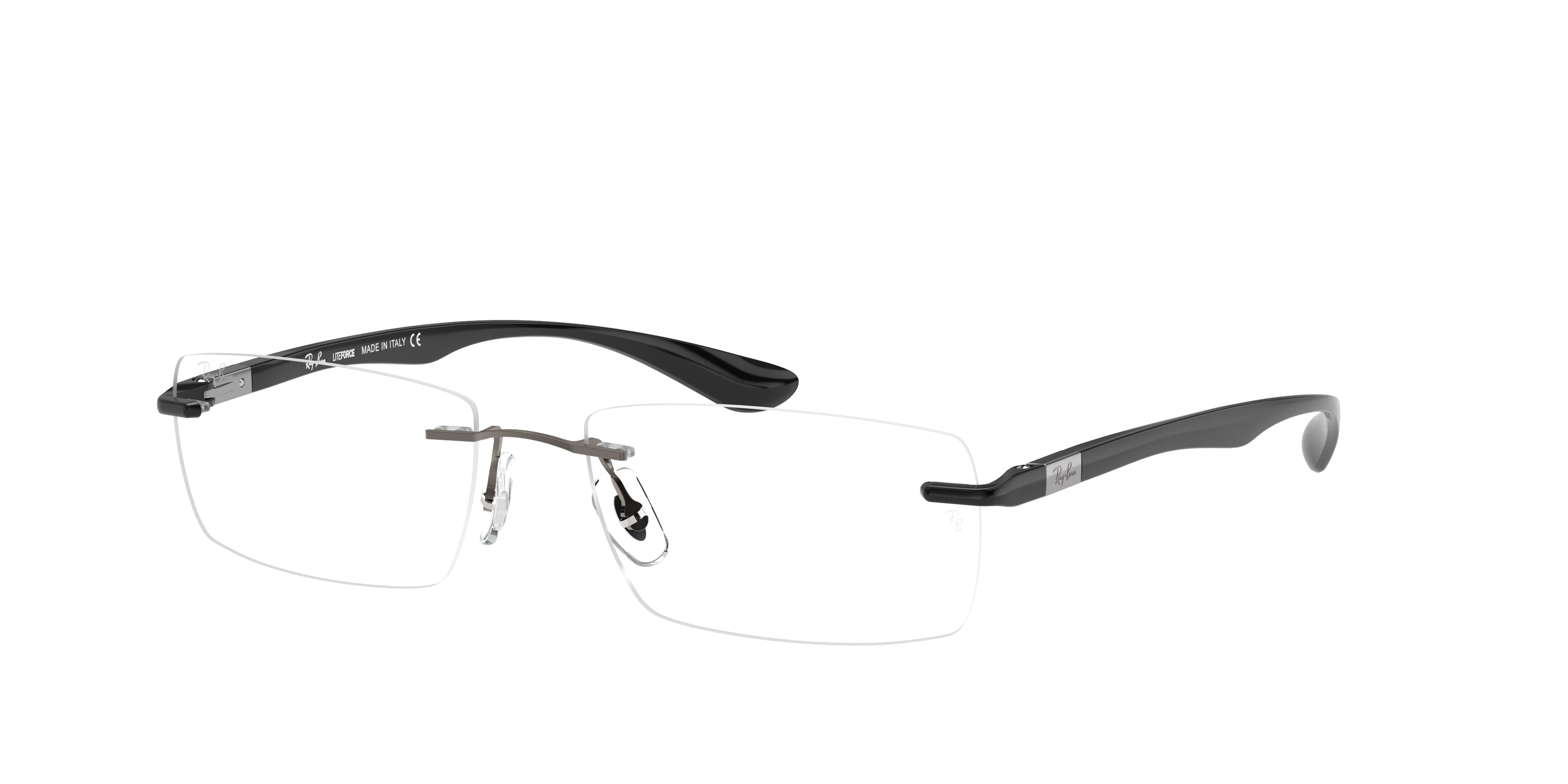 Ray-Ban Optical RX8724 Rectangle Eyeglasses  1000-Gunmetal 56-145-17 - Color Map Grey
