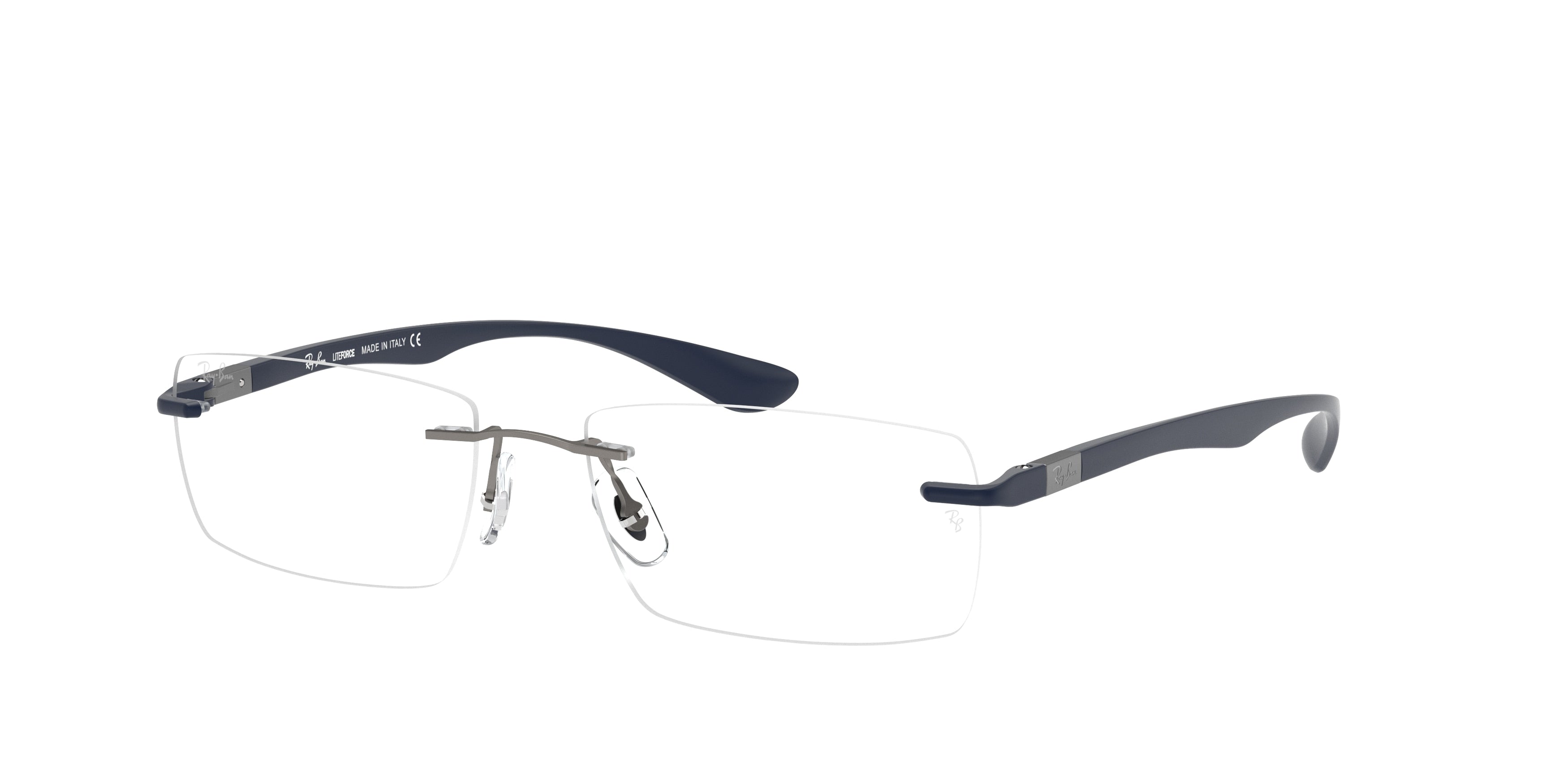 Ray-Ban Optical RX8724 Rectangle Eyeglasses  1217-Gunmetal 56-145-17 - Color Map Grey