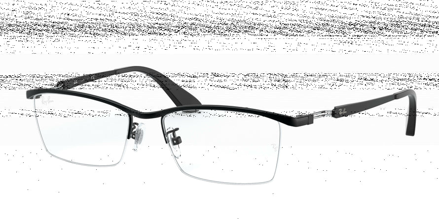 Ray-Ban Optical RX8746D Rectangle Eyeglasses  1074-MATTE BLACK 55-17-145 - Color Map black