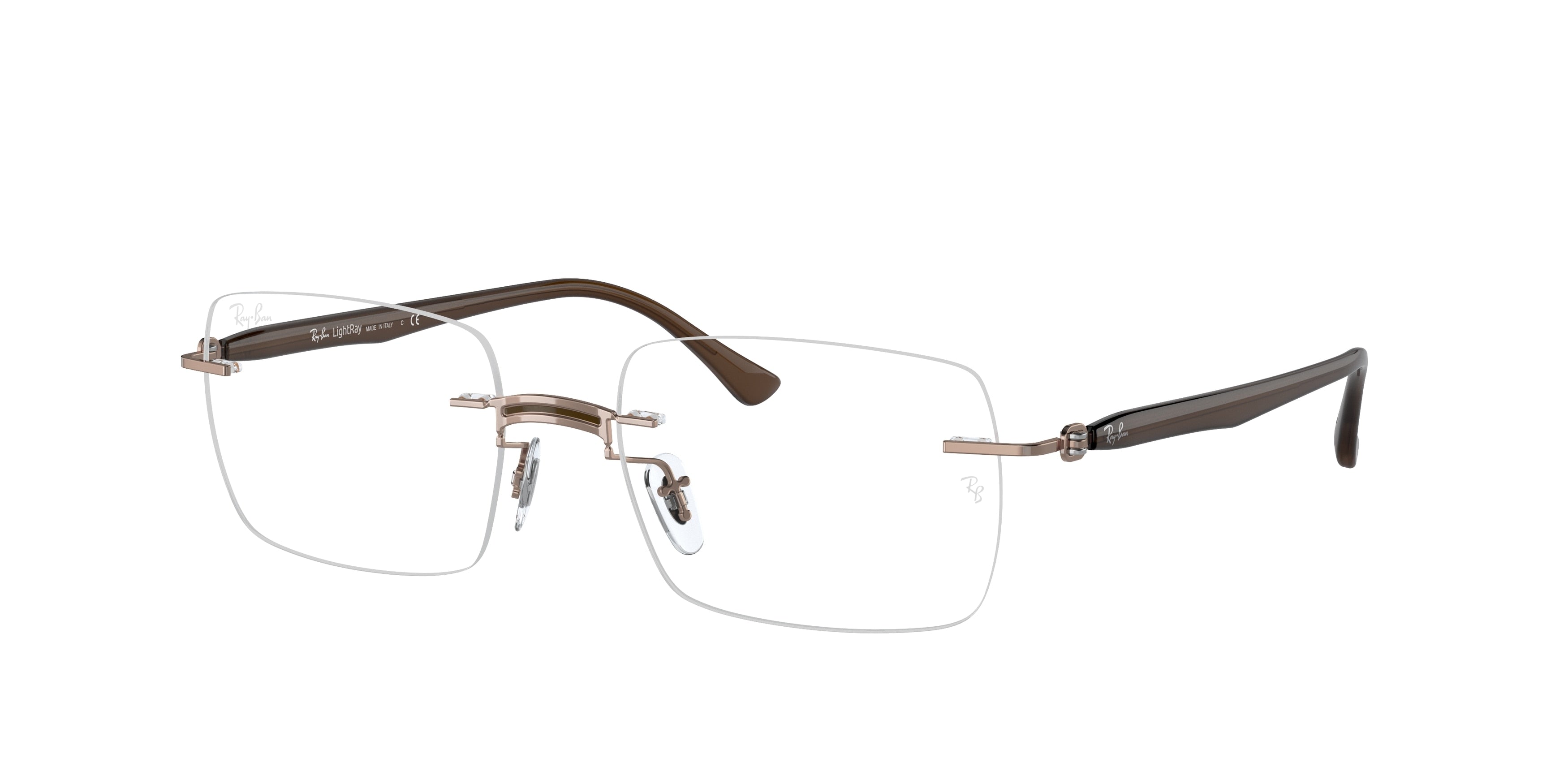 Ray-Ban Optical RX8767 Irregular Eyeglasses  1227-Brown 53-140-18 - Color Map Brown