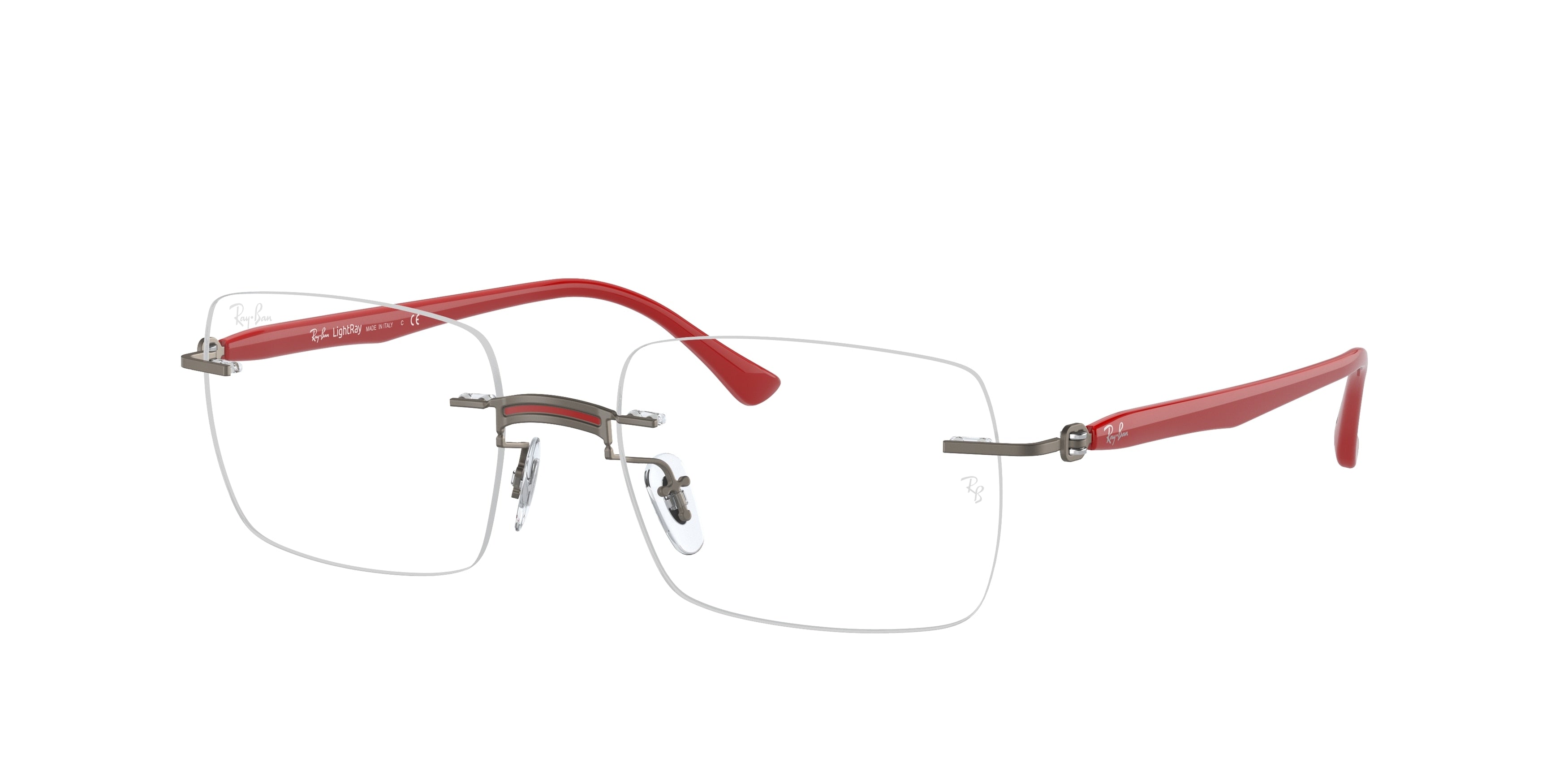 Ray-Ban Optical RX8767 Irregular Eyeglasses  1229-Red 51-140-18 - Color Map Red
