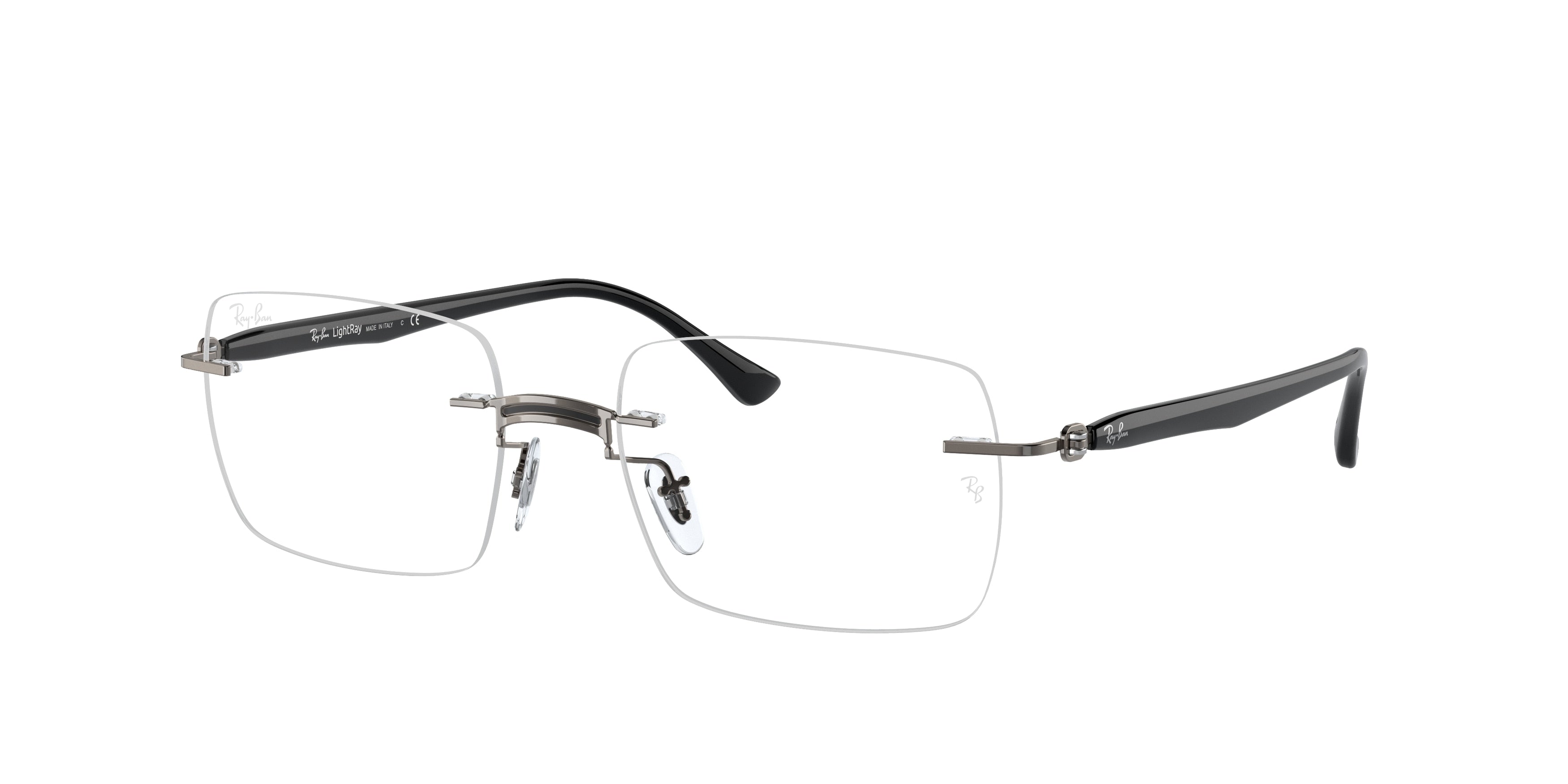 Ray-Ban Optical RX8767 Irregular Eyeglasses  1230-Black On Gunmetal 53-140-18 - Color Map Black