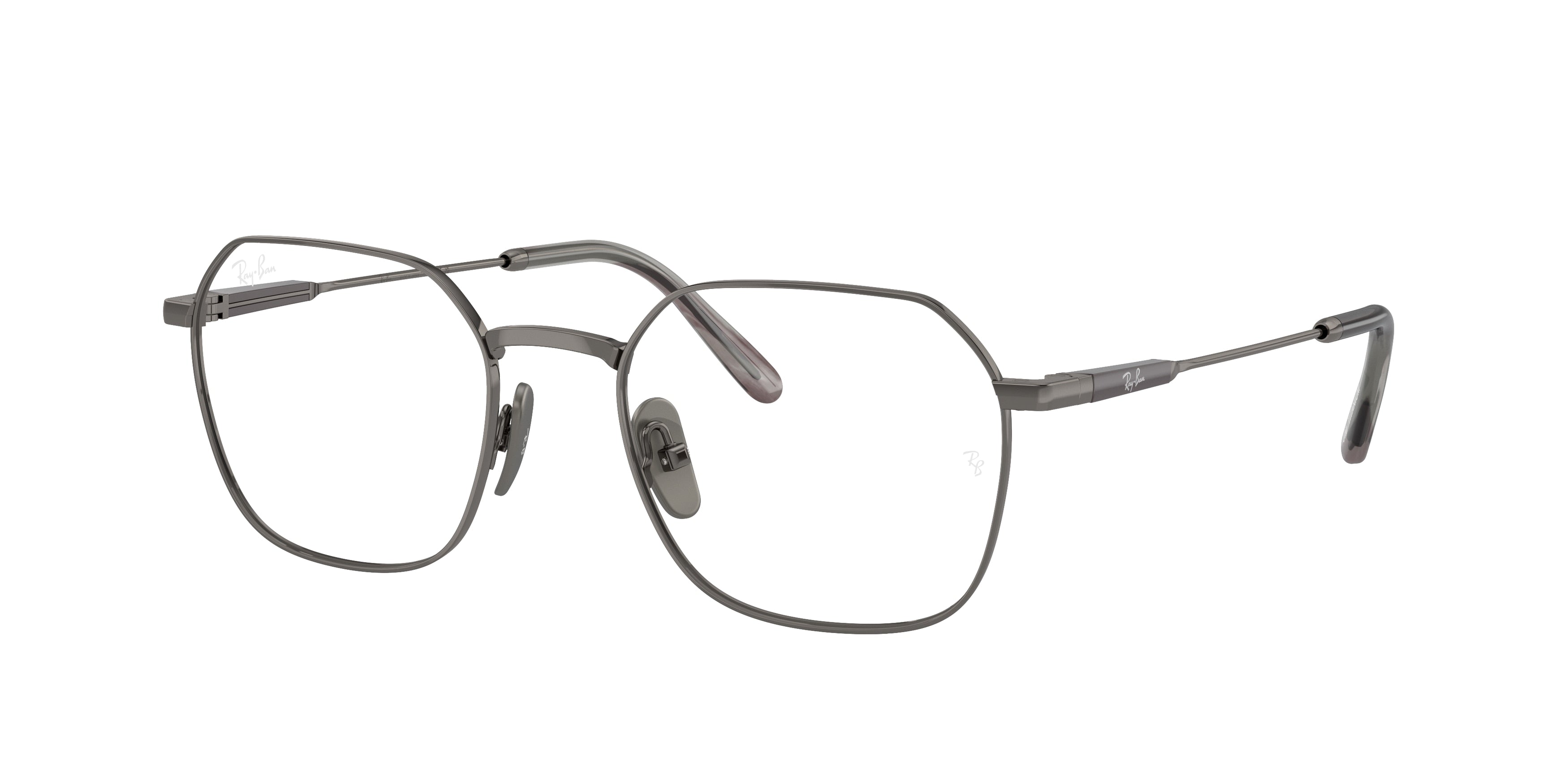 Ray-Ban Optical JIM TITANIUM RX8794 Irregular Eyeglasses  1000-Gunmetal 53-145-20 - Color Map Grey