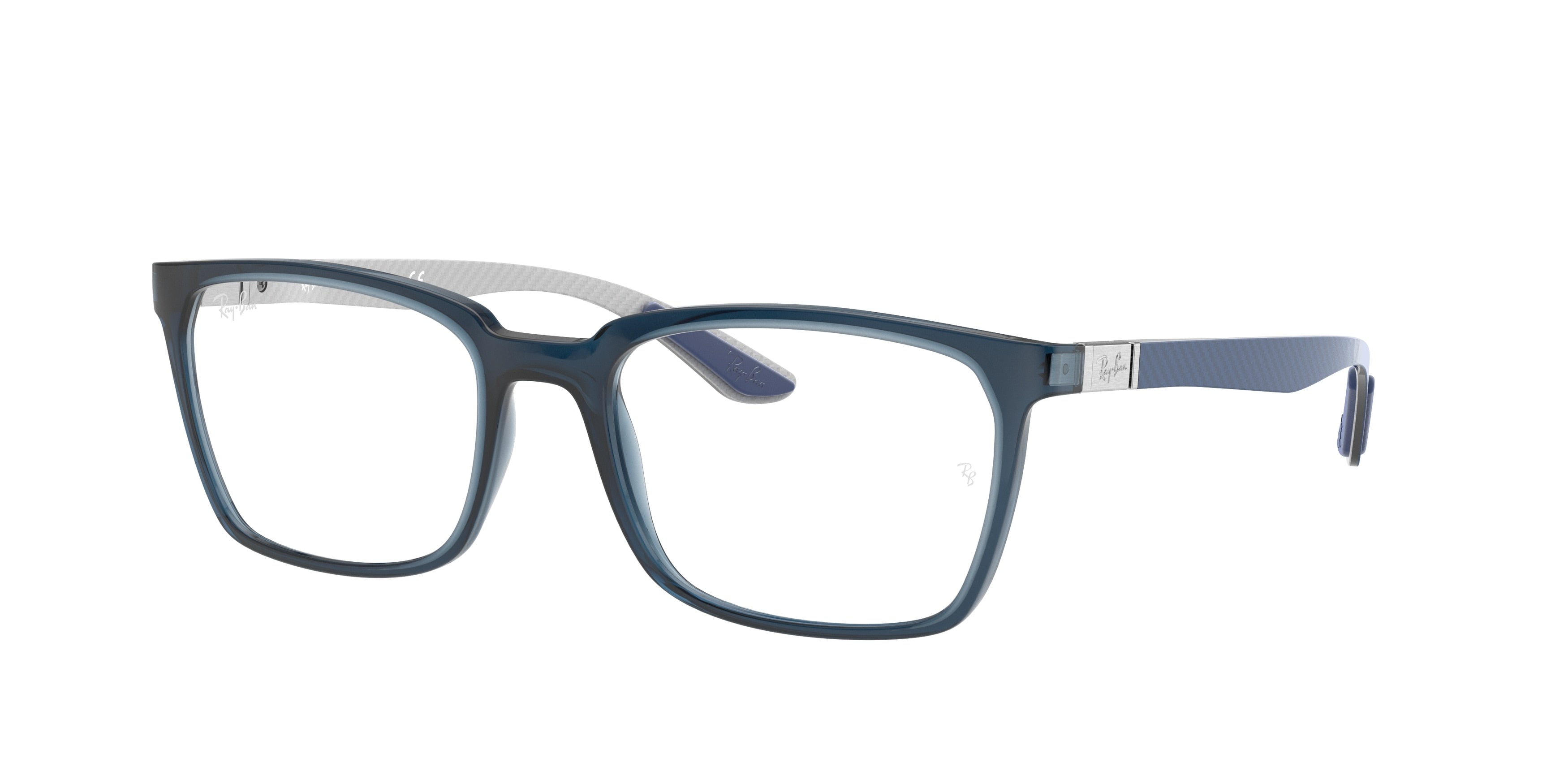Ray-Ban Optical RX8906 Rectangle Eyeglasses  8060-Transparent Blue 54-145-19 - Color Map Blue
