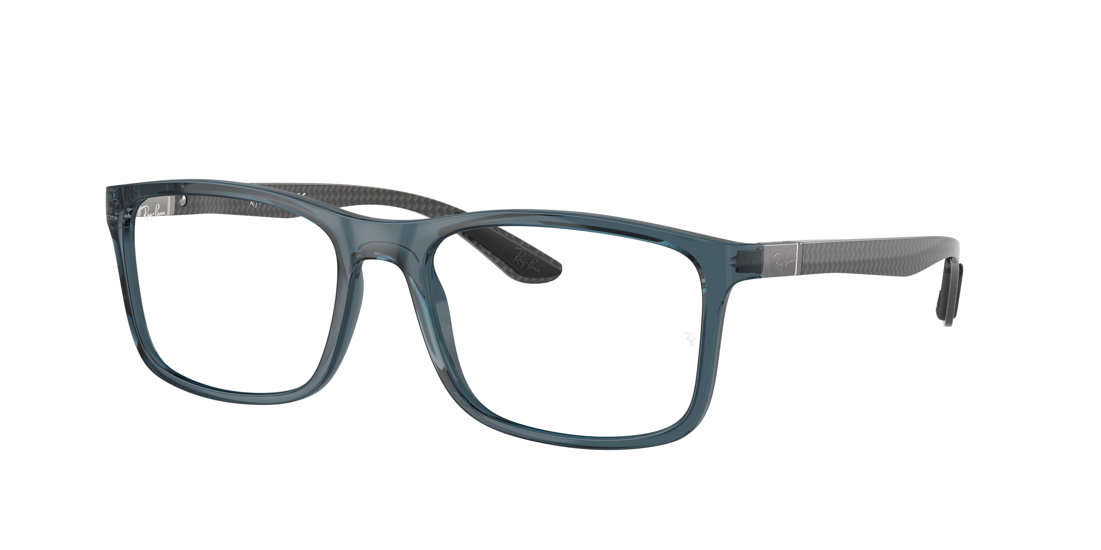 Ray-Ban Optical RX8908 Rectangle Eyeglasses  5719-Transparent Blue 55-145-18 - Color Map Blue