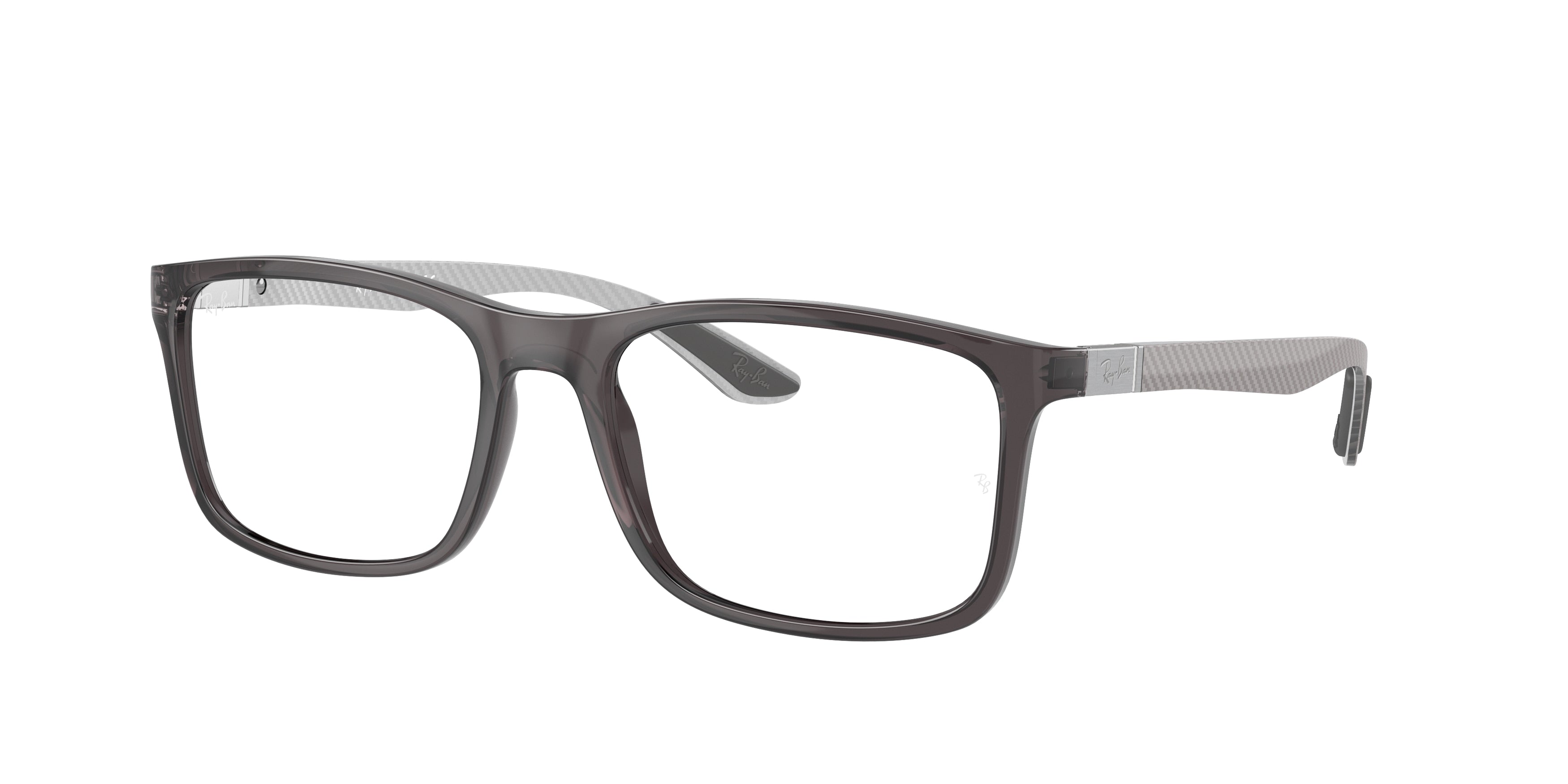 Ray-Ban Optical RX8908 Rectangle Eyeglasses  8061-Transparent Grey 55-145-18 - Color Map Grey