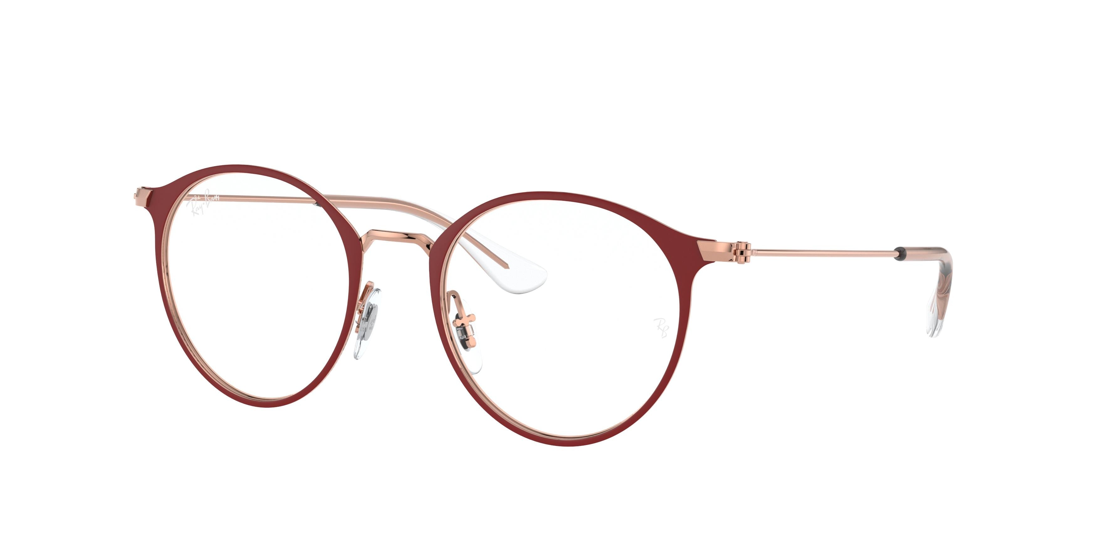 Ray-Ban Junior Vista RY1053 Phantos Eyeglasses  4077-Bordeaux On Rose Gold 45-130-18 - Color Map Red