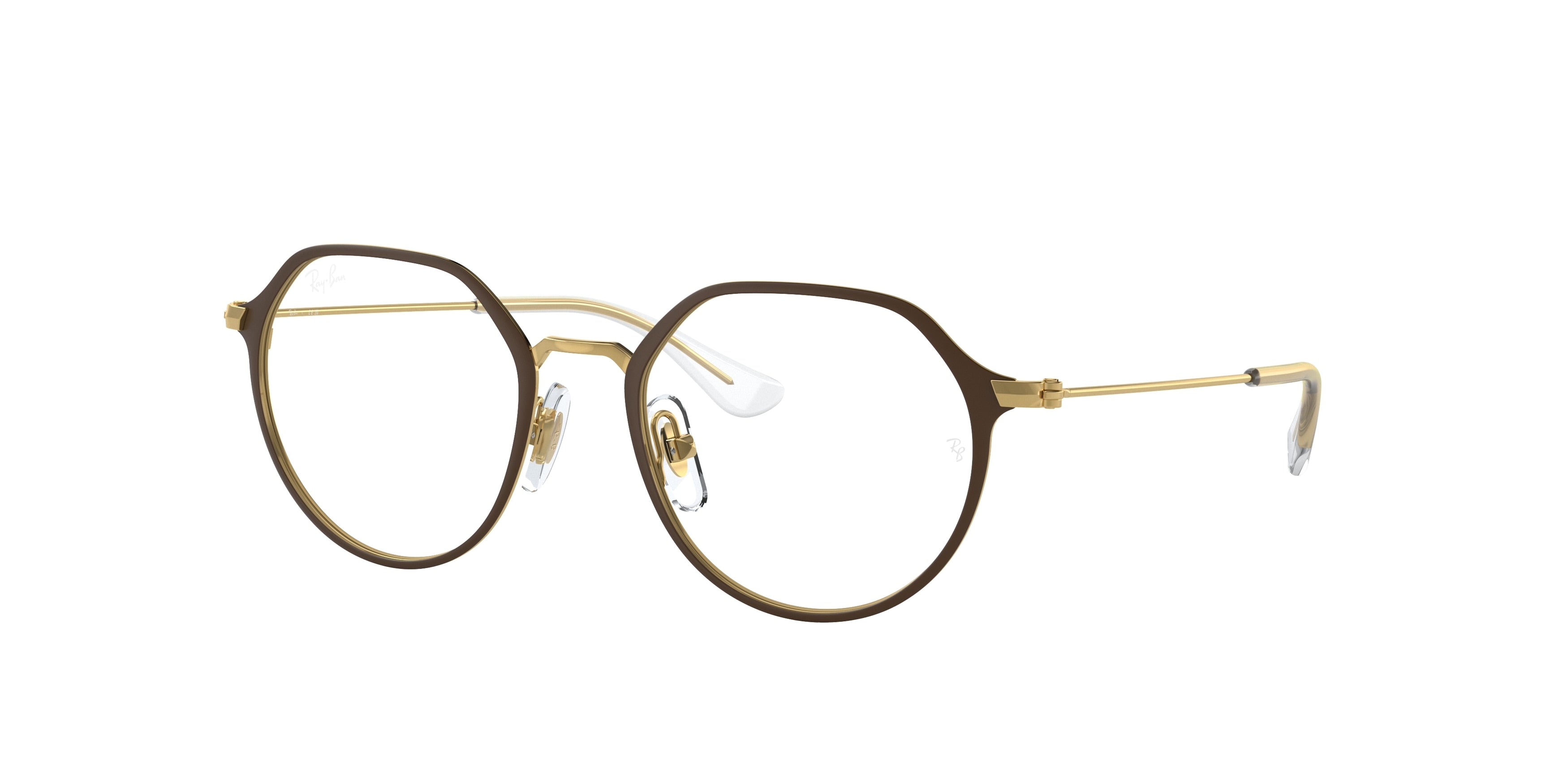 Ray-Ban Junior Vista RY1058F Irregular Eyeglasses  4078-Brown On Gold 49-130-18 - Color Map Brown