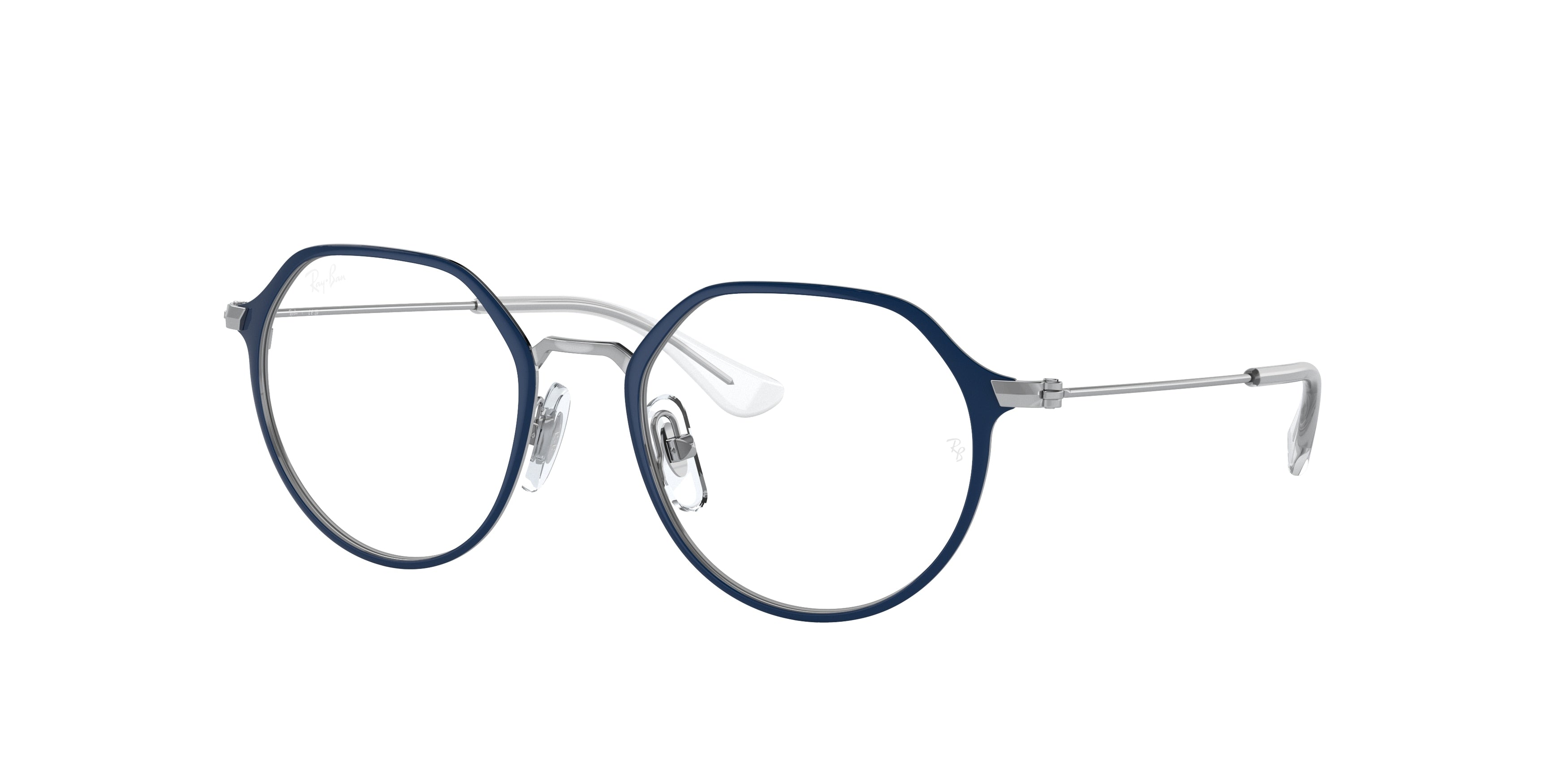 Ray-Ban Junior Vista RY1058F Irregular Eyeglasses  4085-Blue On Silver 49-130-18 - Color Map Blue
