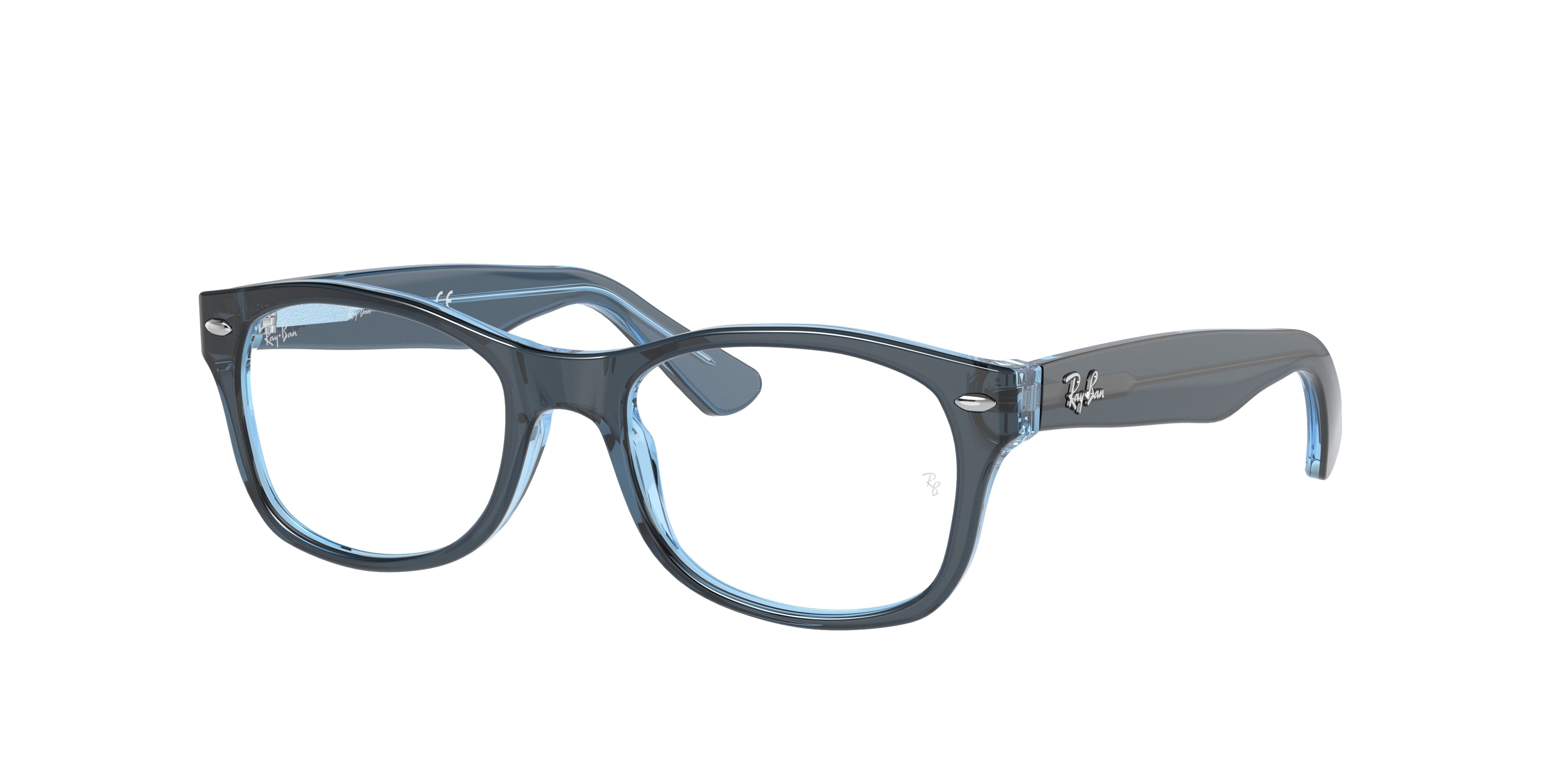 Ray-Ban Junior Vista RY1528F Square Eyeglasses  3667-Blue On Blue Fluo 46-125-16 - Color Map Blue