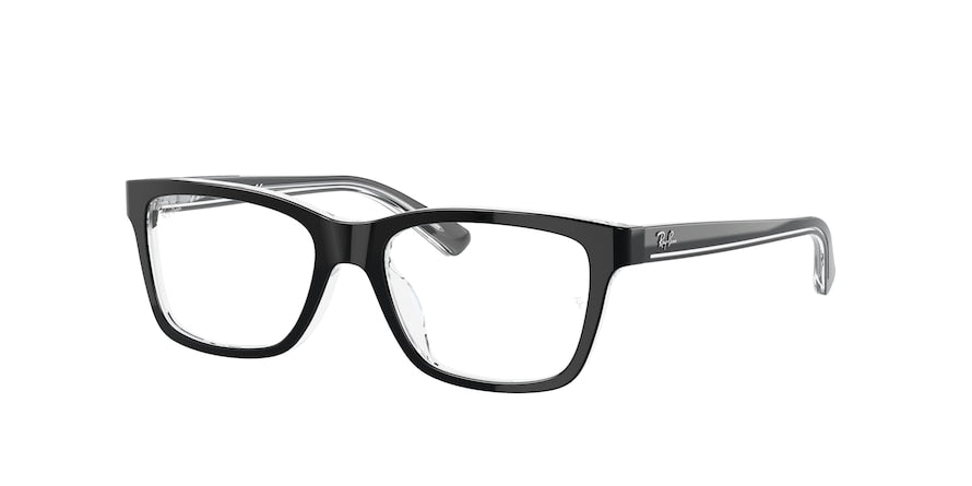 Ray-Ban Junior Vista RY1536F Square Eyeglasses  3529-BLACK ON TRANSPARENT 48-16-130 - Color Map black