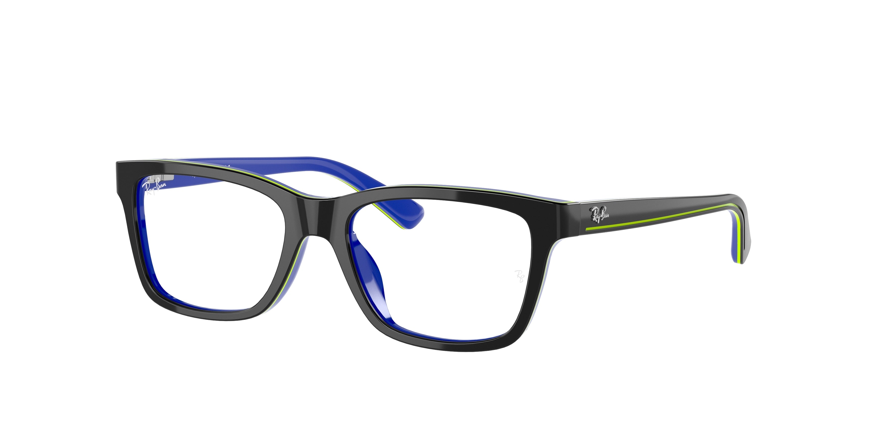 Ray-Ban Junior Vista RY1536 Square Eyeglasses  3600-Dark Grey On Blue 48-130-16 - Color Map Grey