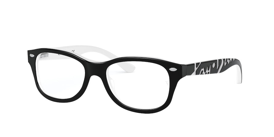 Ray-Ban Junior Vista RY1544 Square Eyeglasses  3579-TOP BLACK ON WHITE 48-16-130 - Color Map black