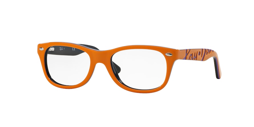 Ray-Ban Junior Vista RY1544 Square Eyeglasses  3629-TOP ORANGE ON BLACK 46-16-125 - Color Map orange