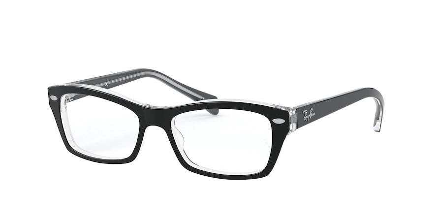 Ray-Ban Junior Vista RY1550 Butterfly Eyeglasses  3529-TOP BLACK ON TRANSPARENT 48-15-130 - Color Map black