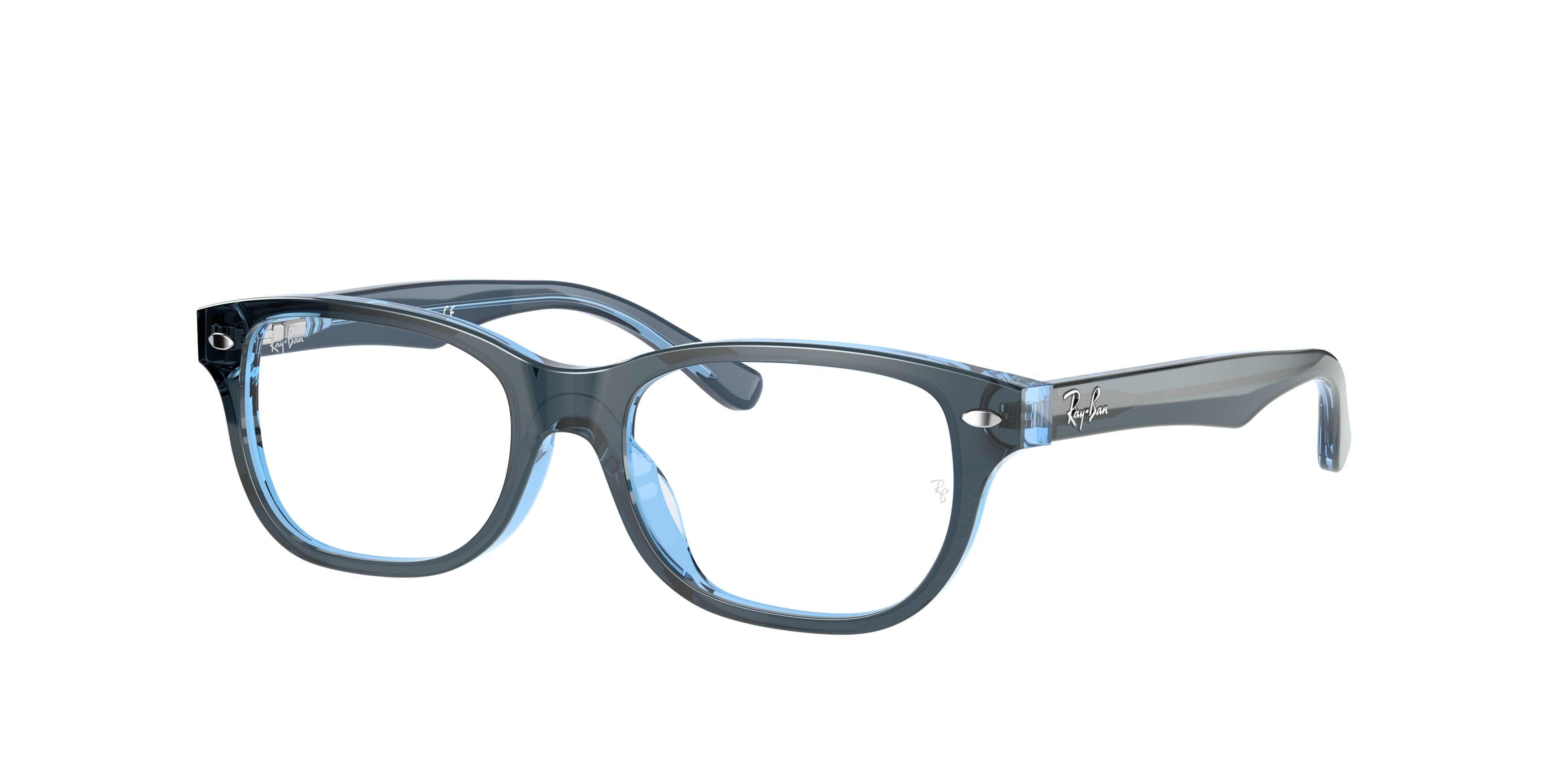 Ray-Ban Junior Vista RY1555F Square Eyeglasses  3667-Blue On Blue Fluo 48-130-16 - Color Map Blue