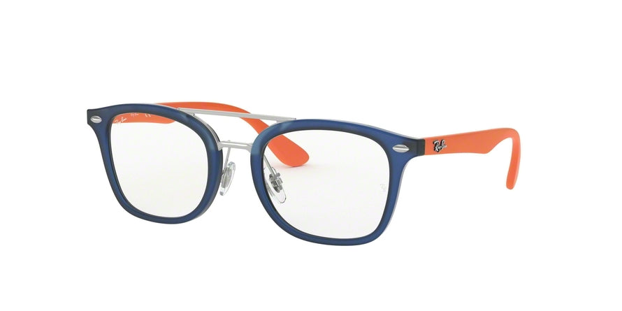 Ray-Ban Junior Vista RY1585 Square Eyeglasses  3780-MATTE TRANSPARENT BLUE 47-19-130 - Color Map blue