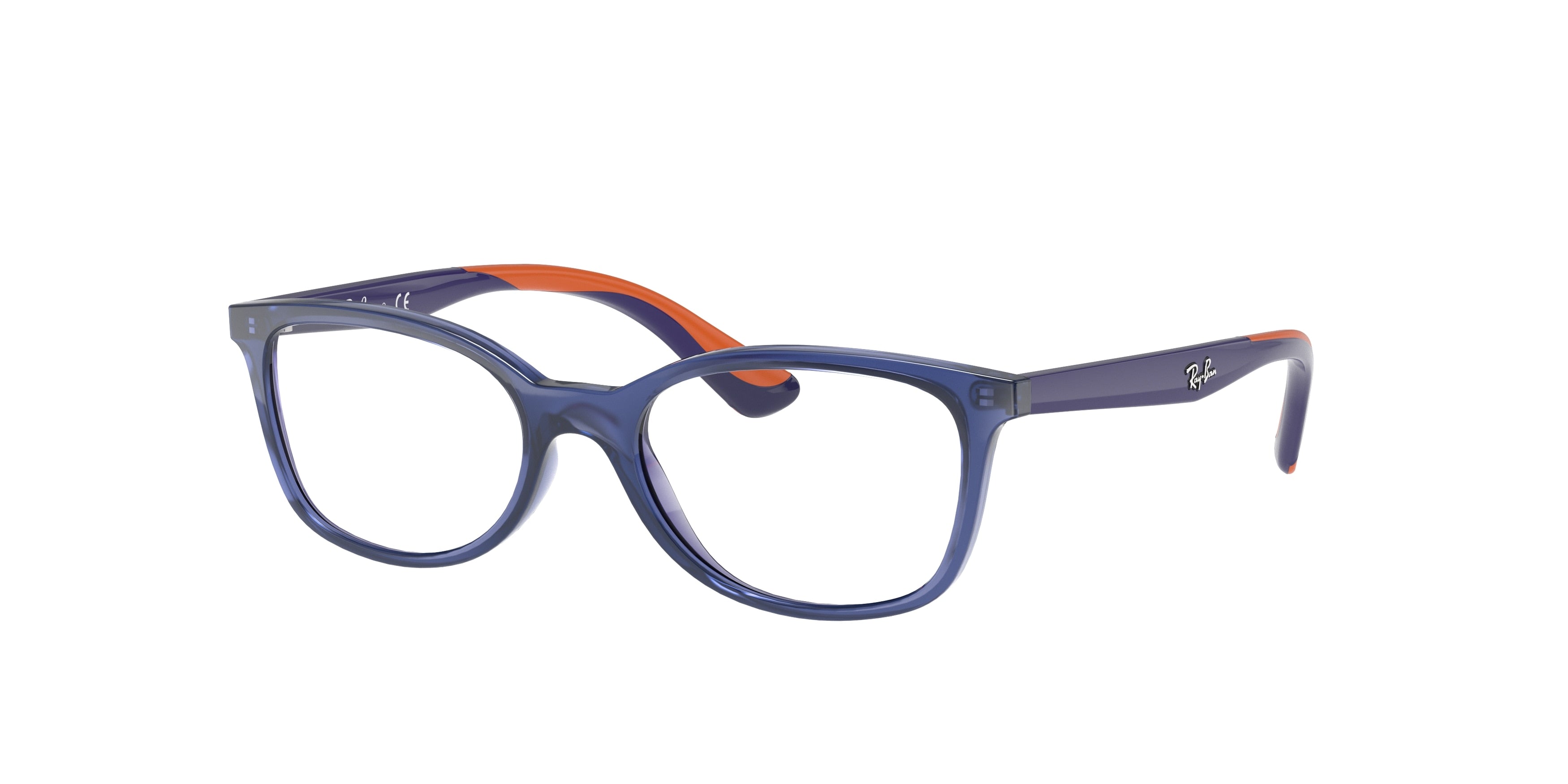 Ray-Ban Junior Vista RY1586 Square Eyeglasses  3775-Transparent Blue 49-130-16 - Color Map Blue