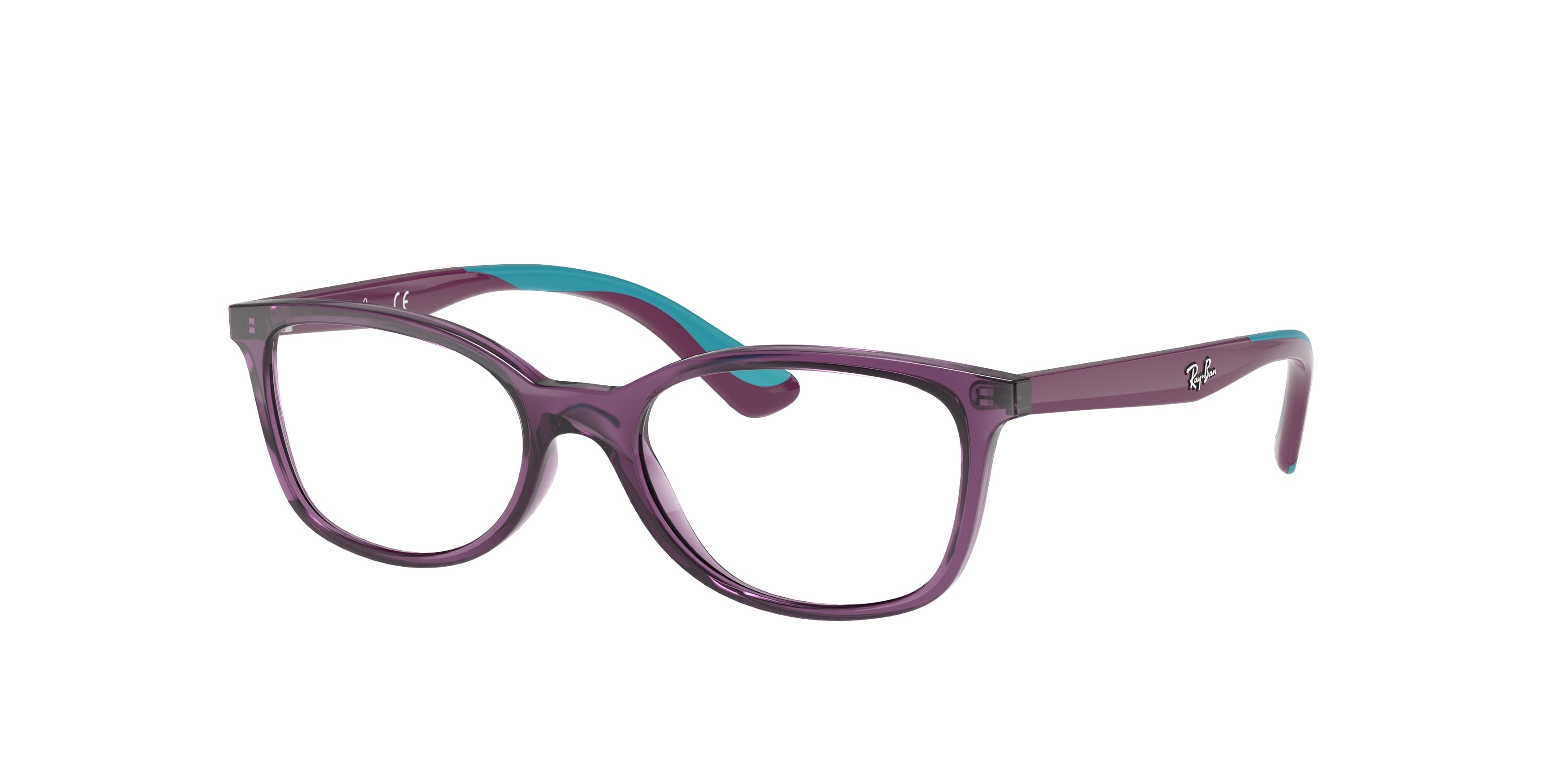 Ray-Ban Junior Vista RY1586 Square Eyeglasses  3776-Transparent Violet 49-130-16 - Color Map Violet