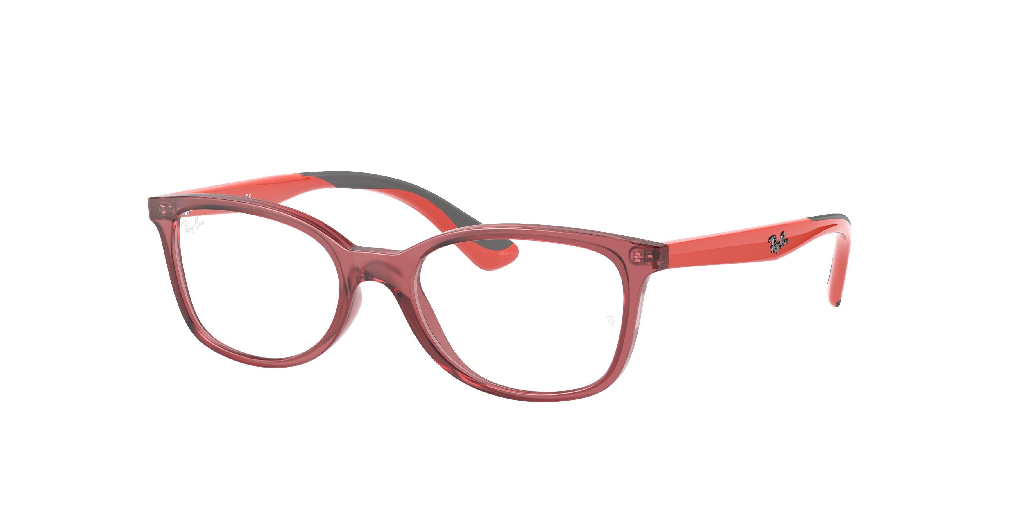 Ray-Ban Junior Vista RY1586 Square Eyeglasses  3866-Transparent Red 49-130-16 - Color Map Red