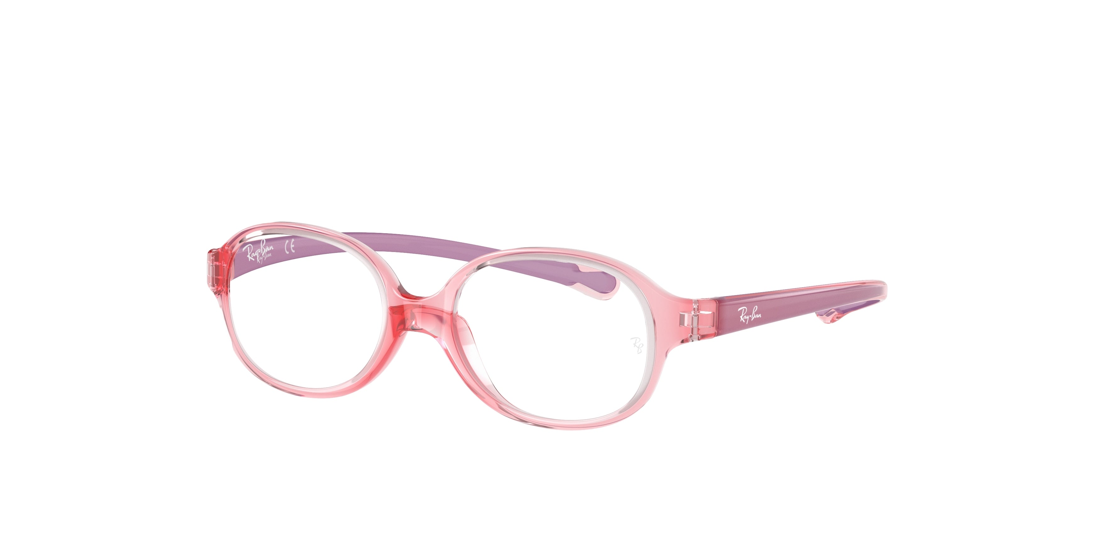 Ray-Ban Junior Vista RY1587 Oval Eyeglasses  3767-Transparent Light Red 43-130-14 - Color Map Red