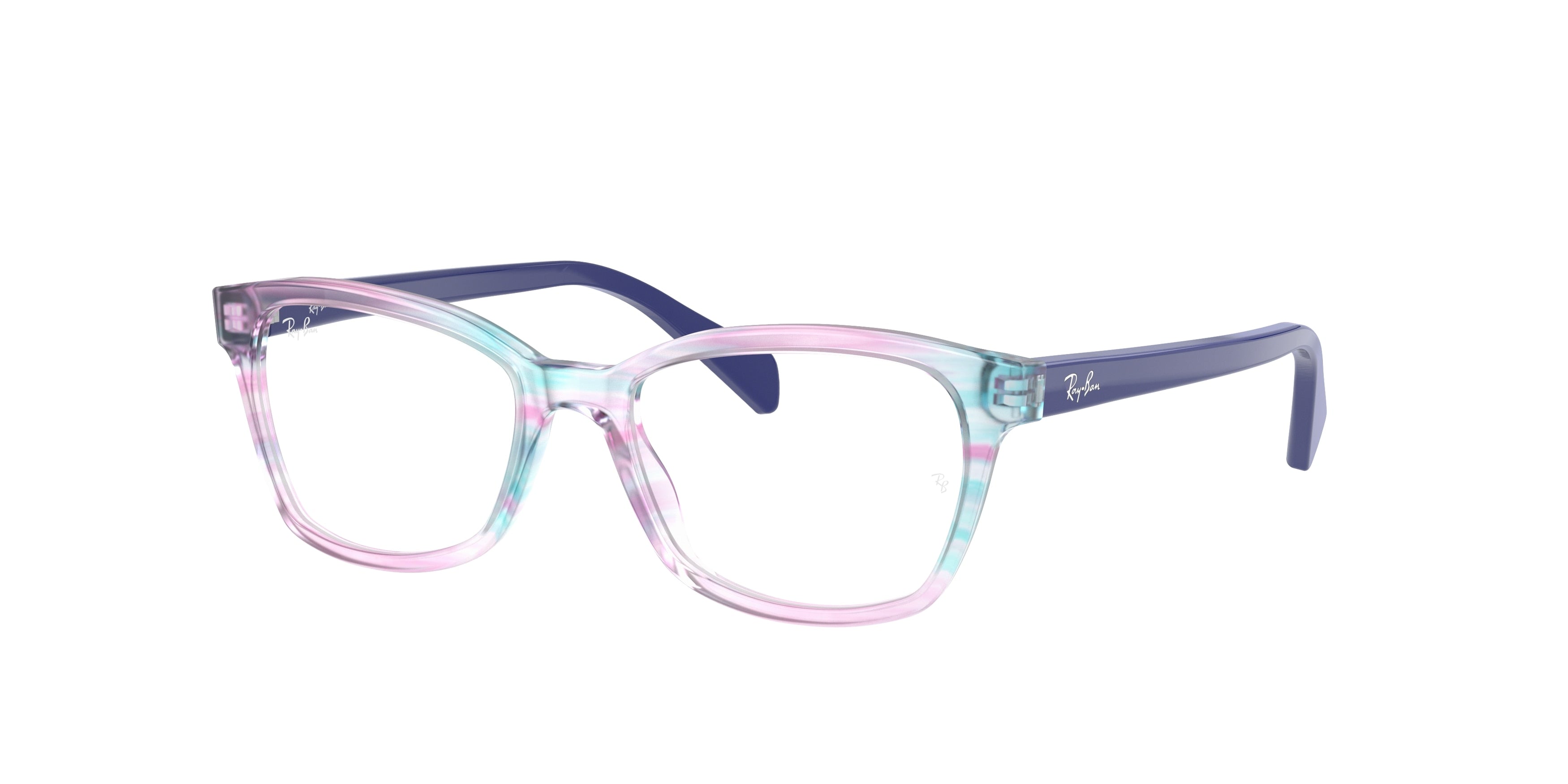 Ray-Ban Junior Vista RY1591 Square Eyeglasses  3807-Violet Striped Multicolor 48-130-16 - Color Map Violet